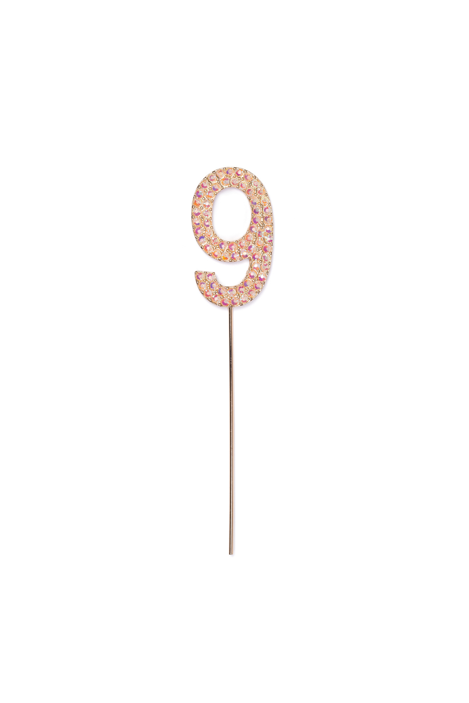 Décoration strass numéro 0 rose (1 pc)