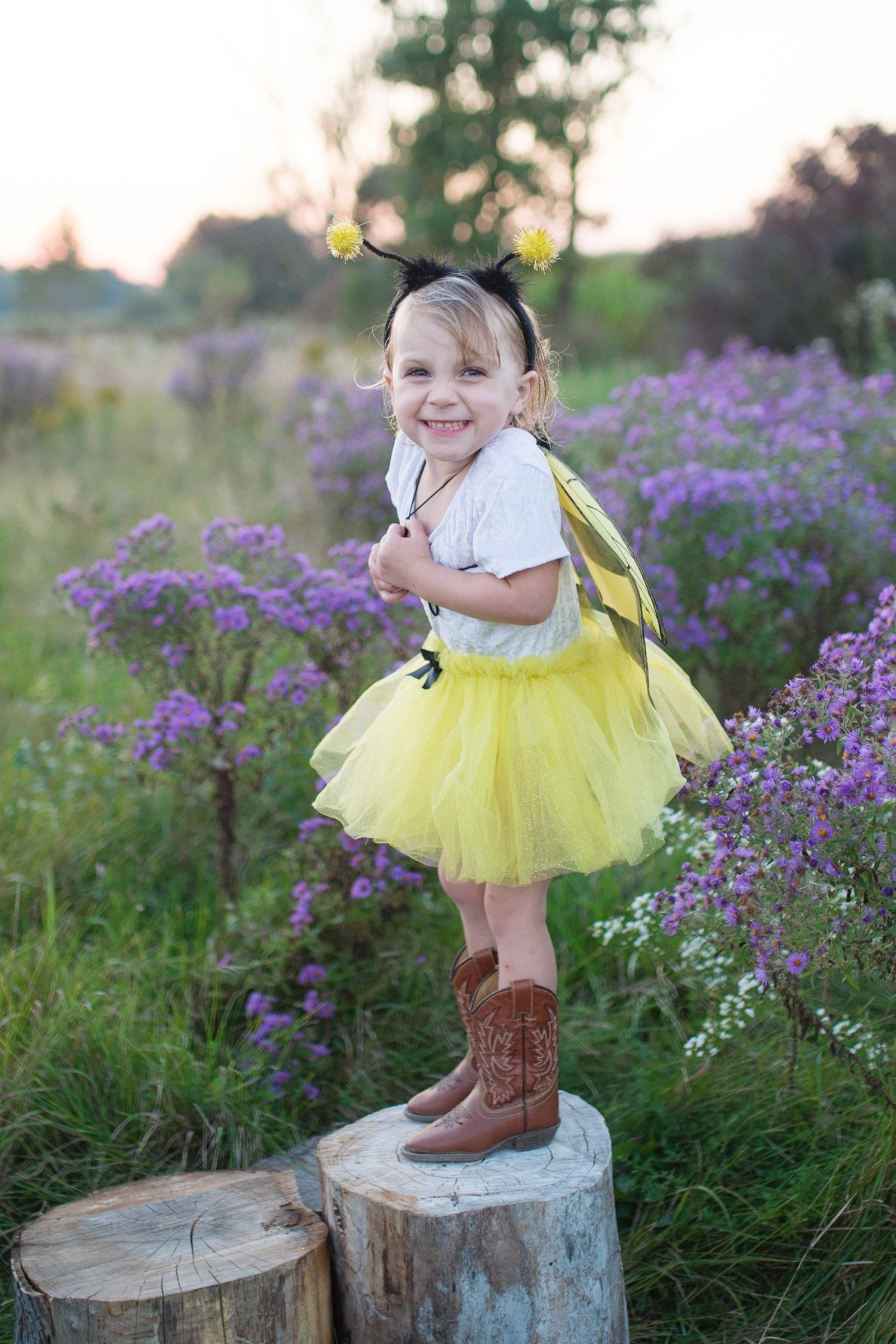 Glitter Bumblebee Tutu with Wings & Headband
