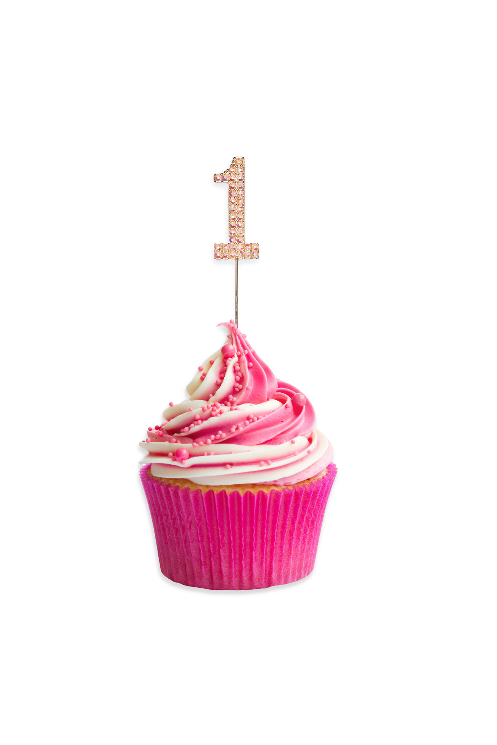 Décoration strass numéro 0 rose (1 pc)