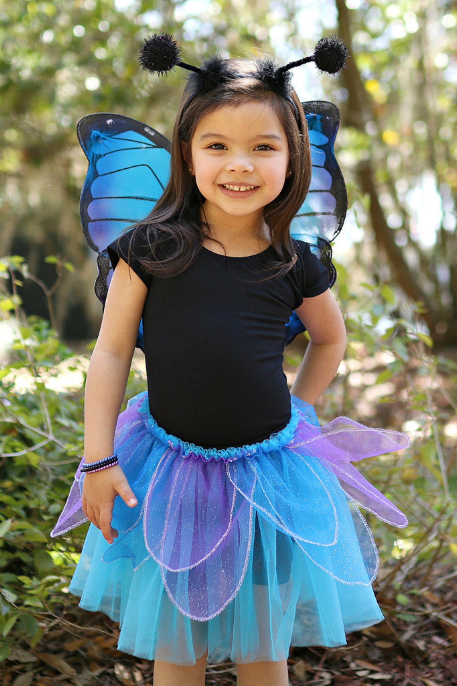 Midnight Butterfly Skirt with Wings & Headband, Blue