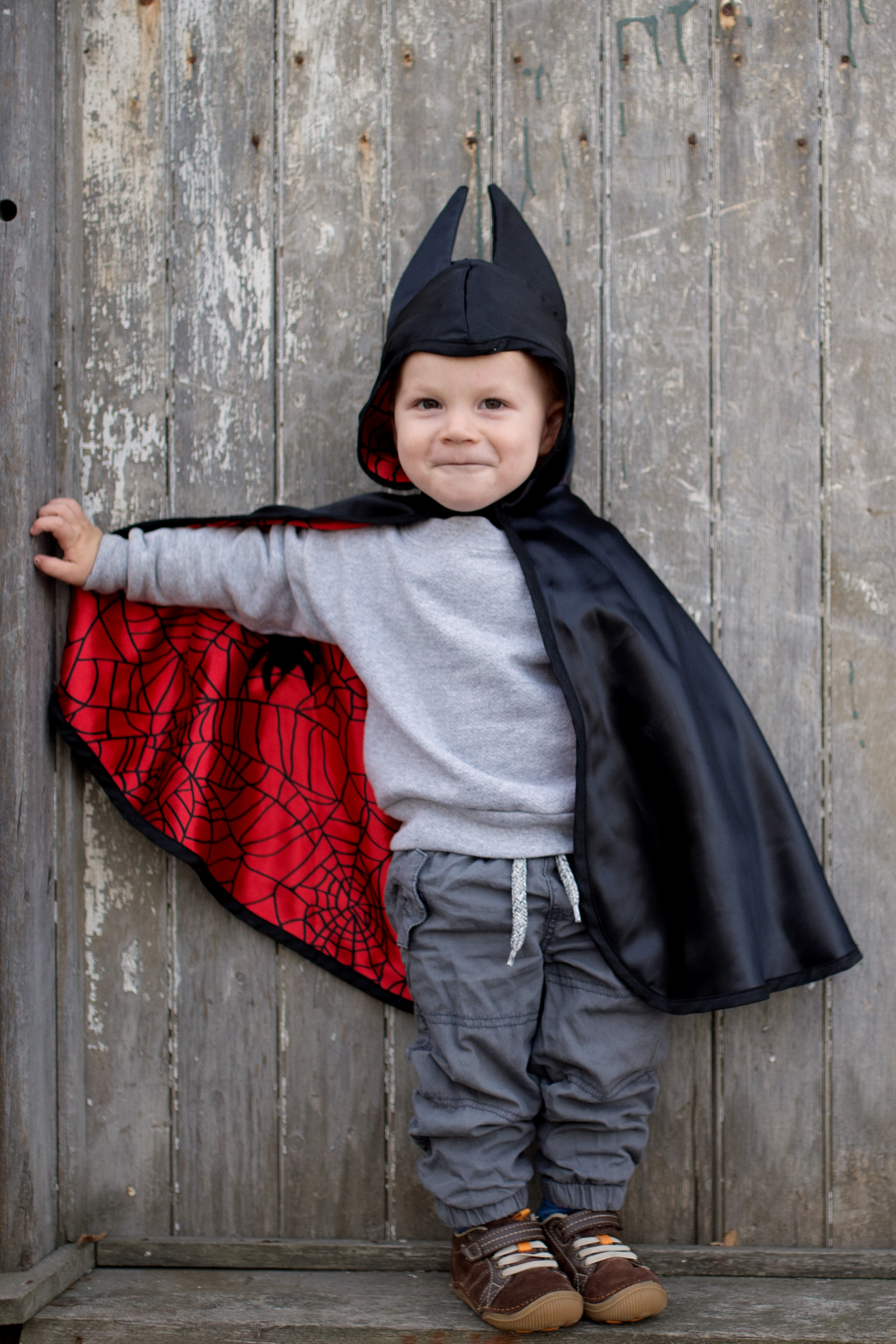 Baby/Toddler Reversible Spider and Bat Cape