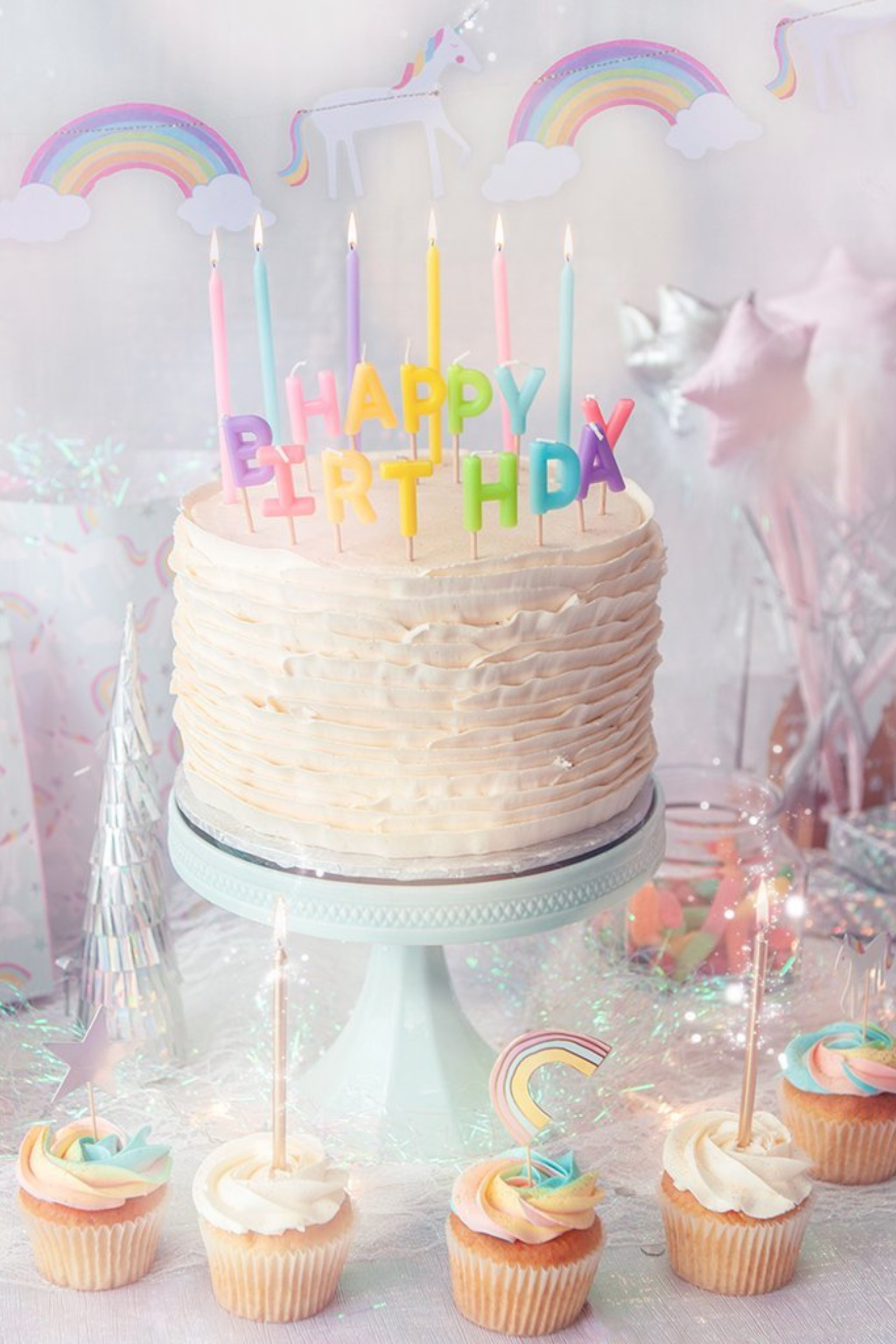 Candle Set, Rainbow (16 pcs)