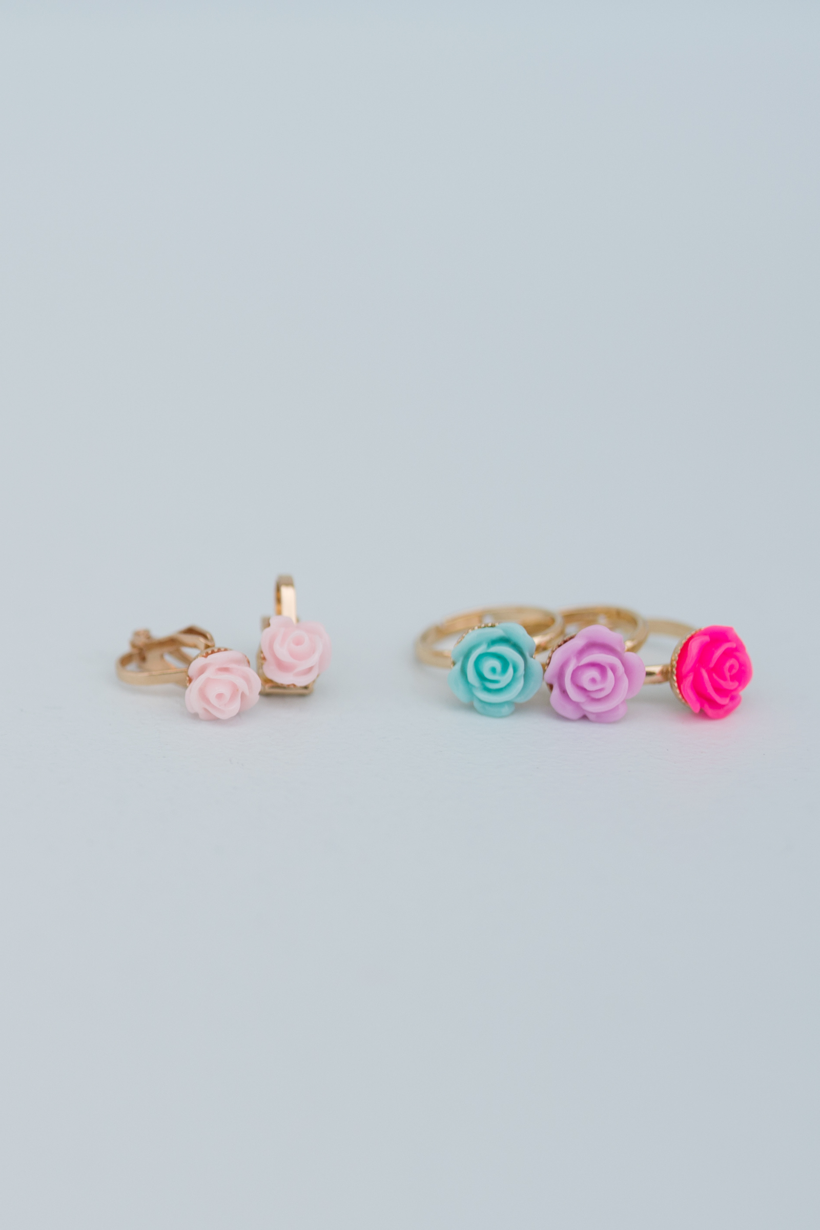 Boutique Rose Ring & Earring Set (3 pcs + 1 pair)