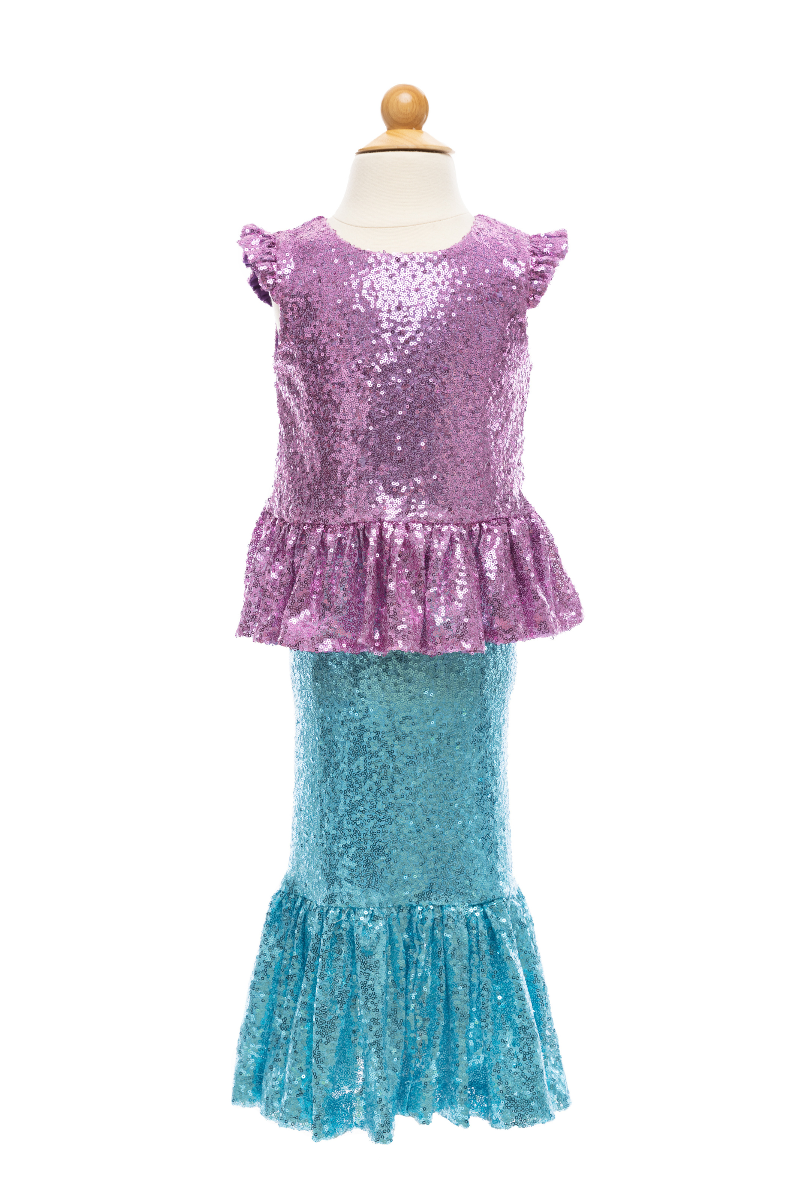 Sequins Sparkle Mermaid Top with Skirt