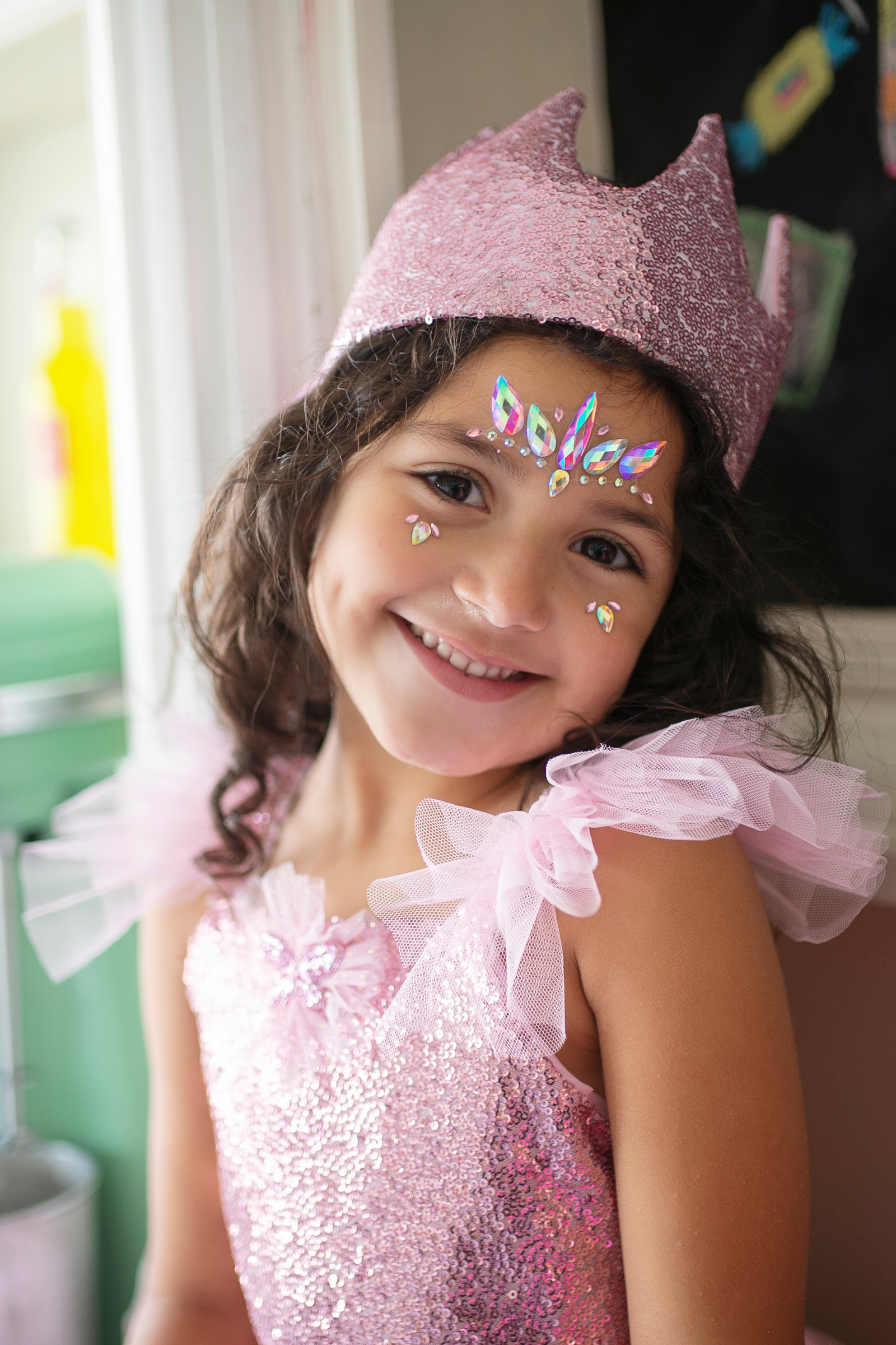 Strass autocollants pour le visage - Pink Unicorn