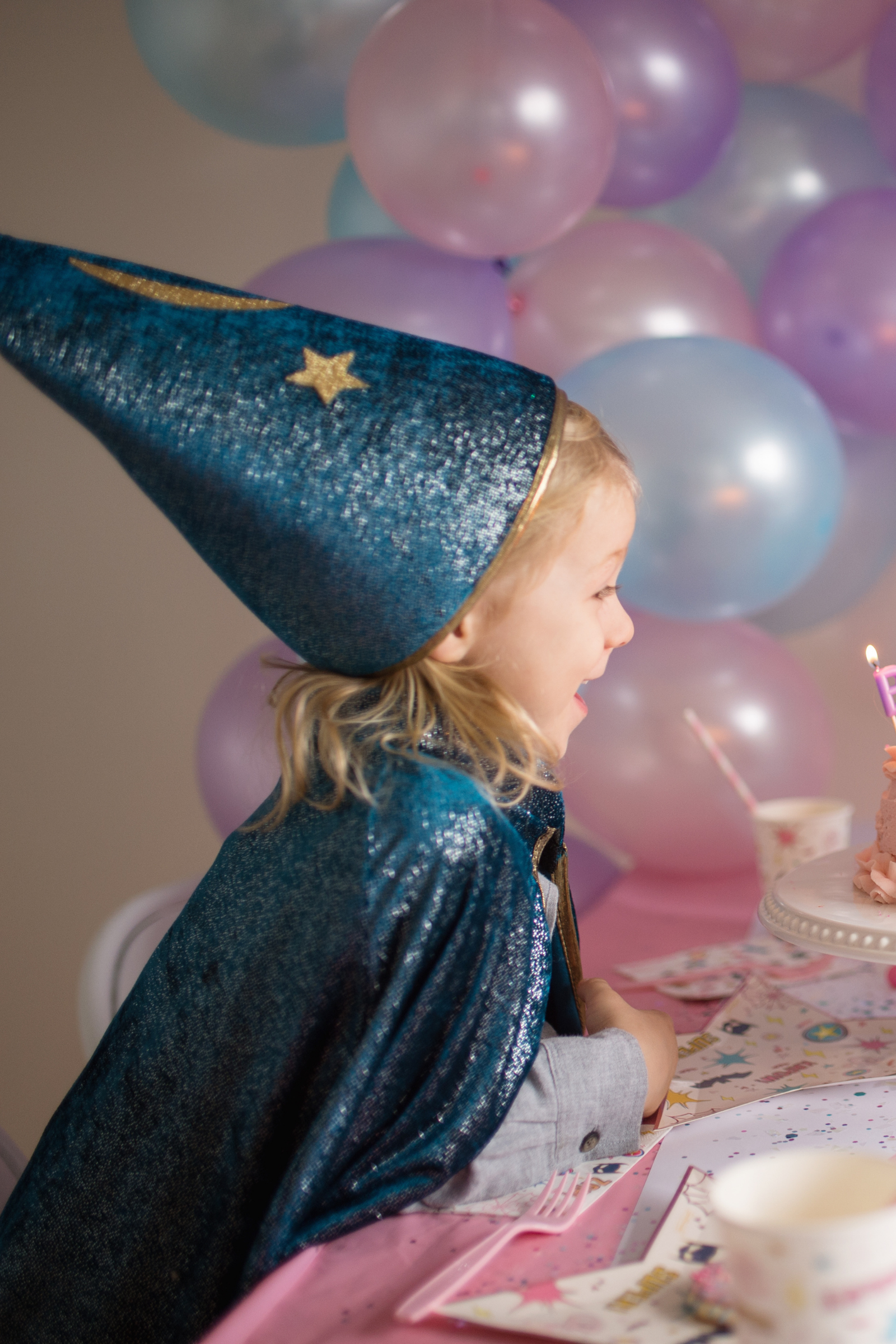 Starry Night Cape with Hat, Turquoise