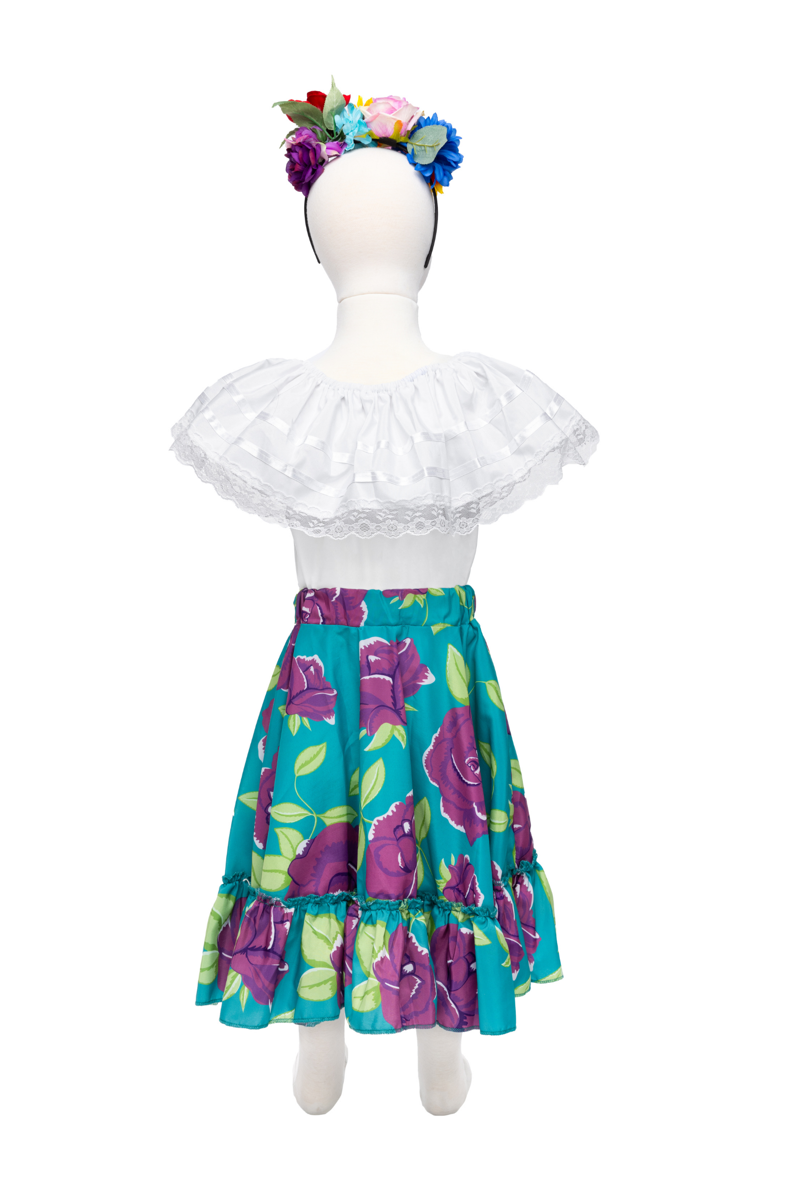 Frida l'artiste, chemise, jupe et coiffe