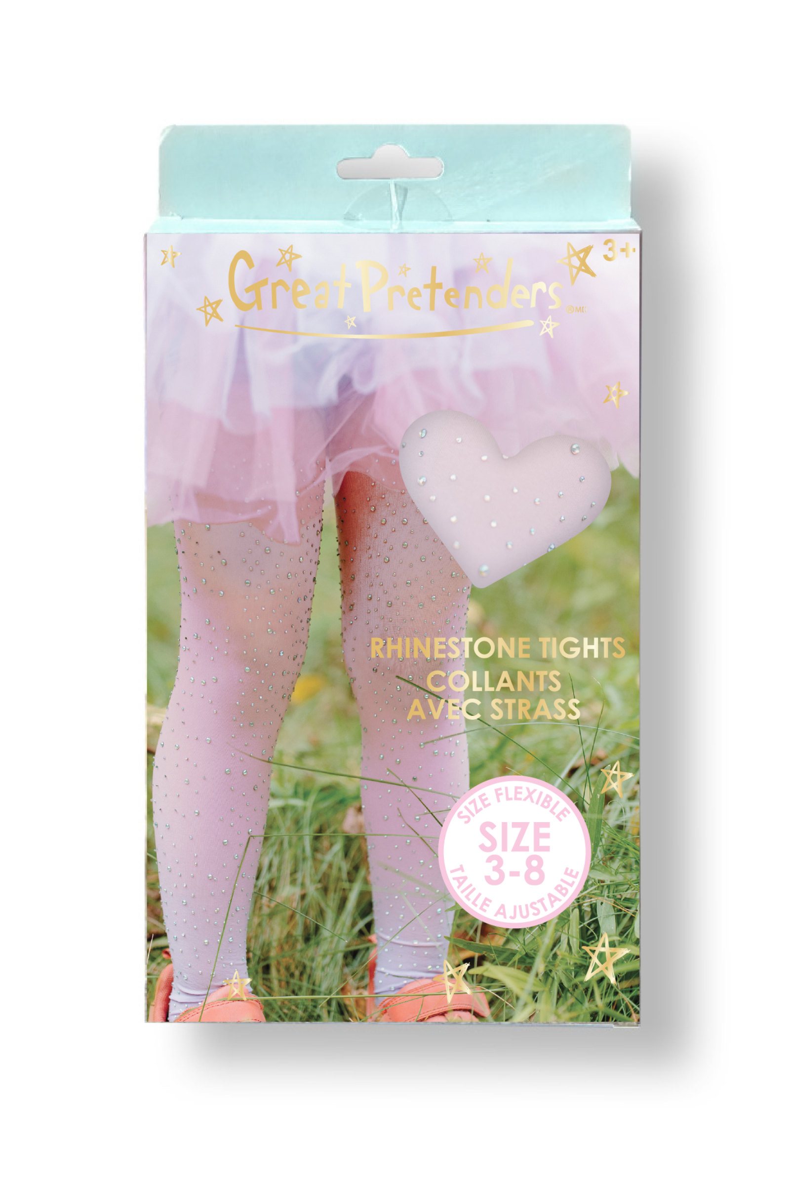 Rhinestone Tights, Ombre Light Pink/Blue