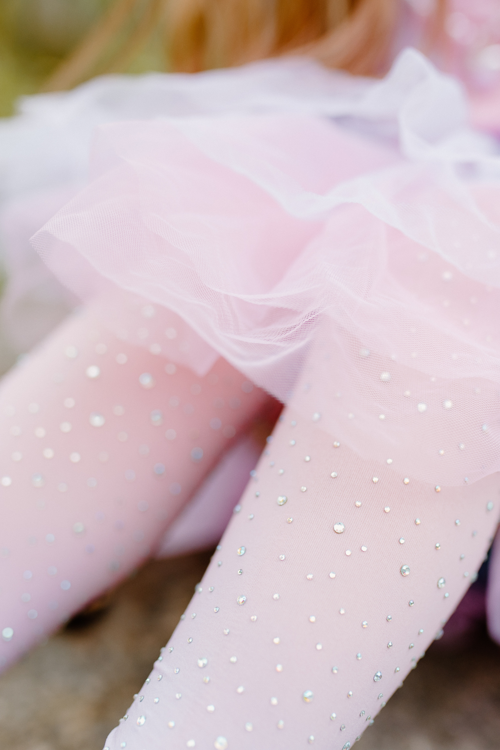 Rhinestone Tights, Ombre Light Pink/Blue