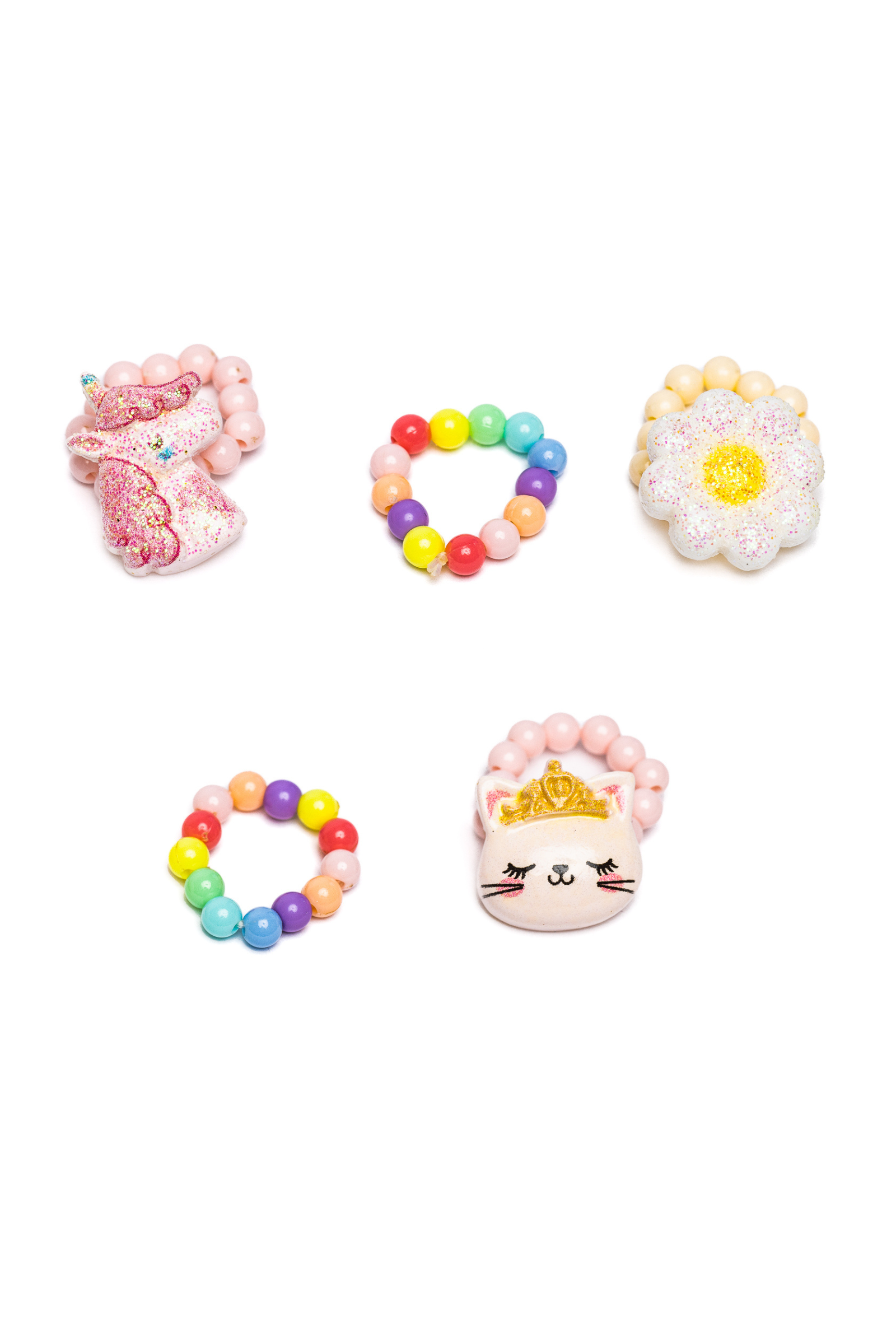 Flower Kitty Unicorn Ring Set (5 pcs)