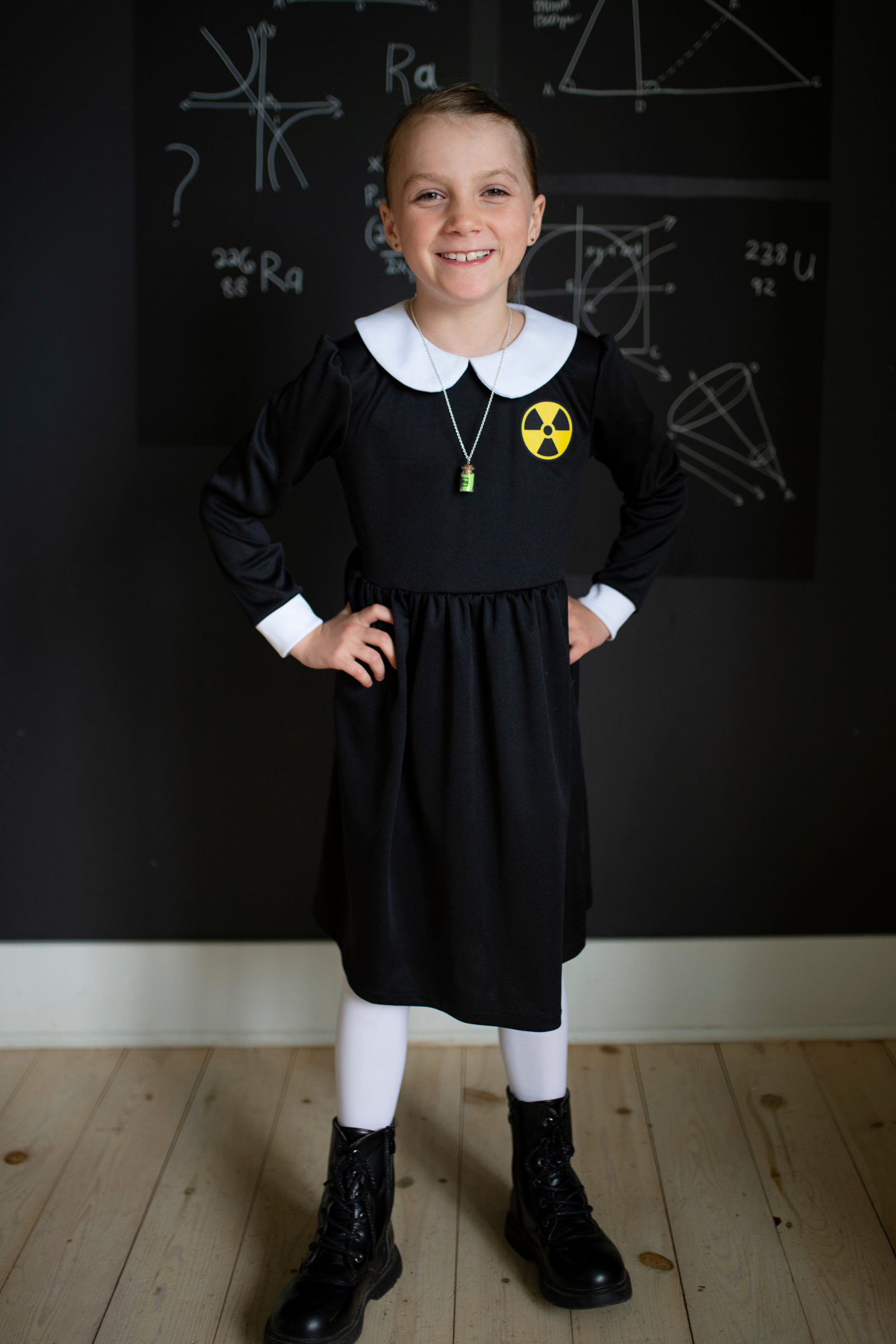 Marie the Scientist Dress with Lab Coat & Necklace