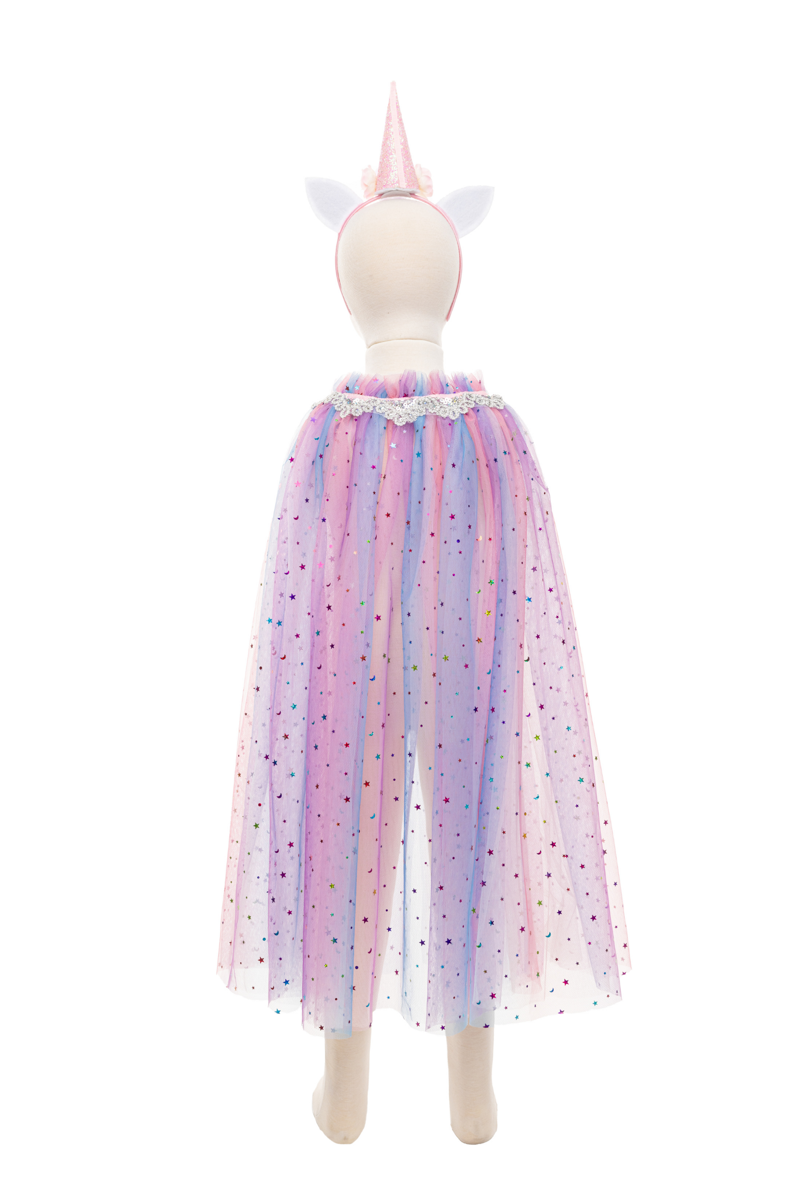 Rainbow Unicorn Cape with Headband, Multicolour