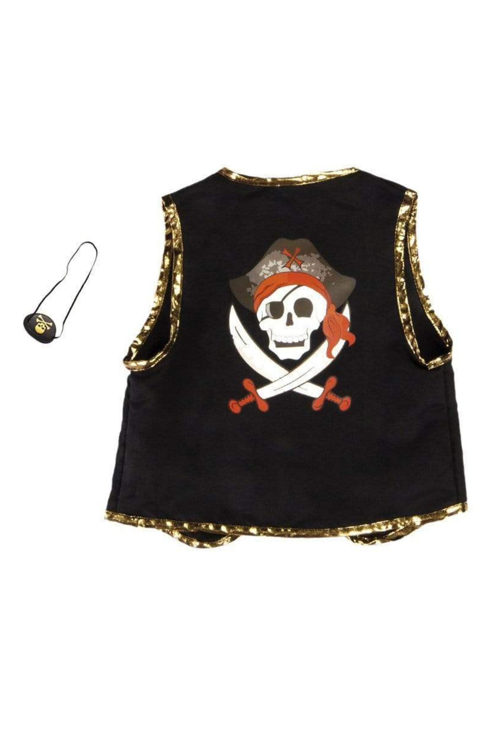 Pirate Vest with Eye Patch, Black/Red