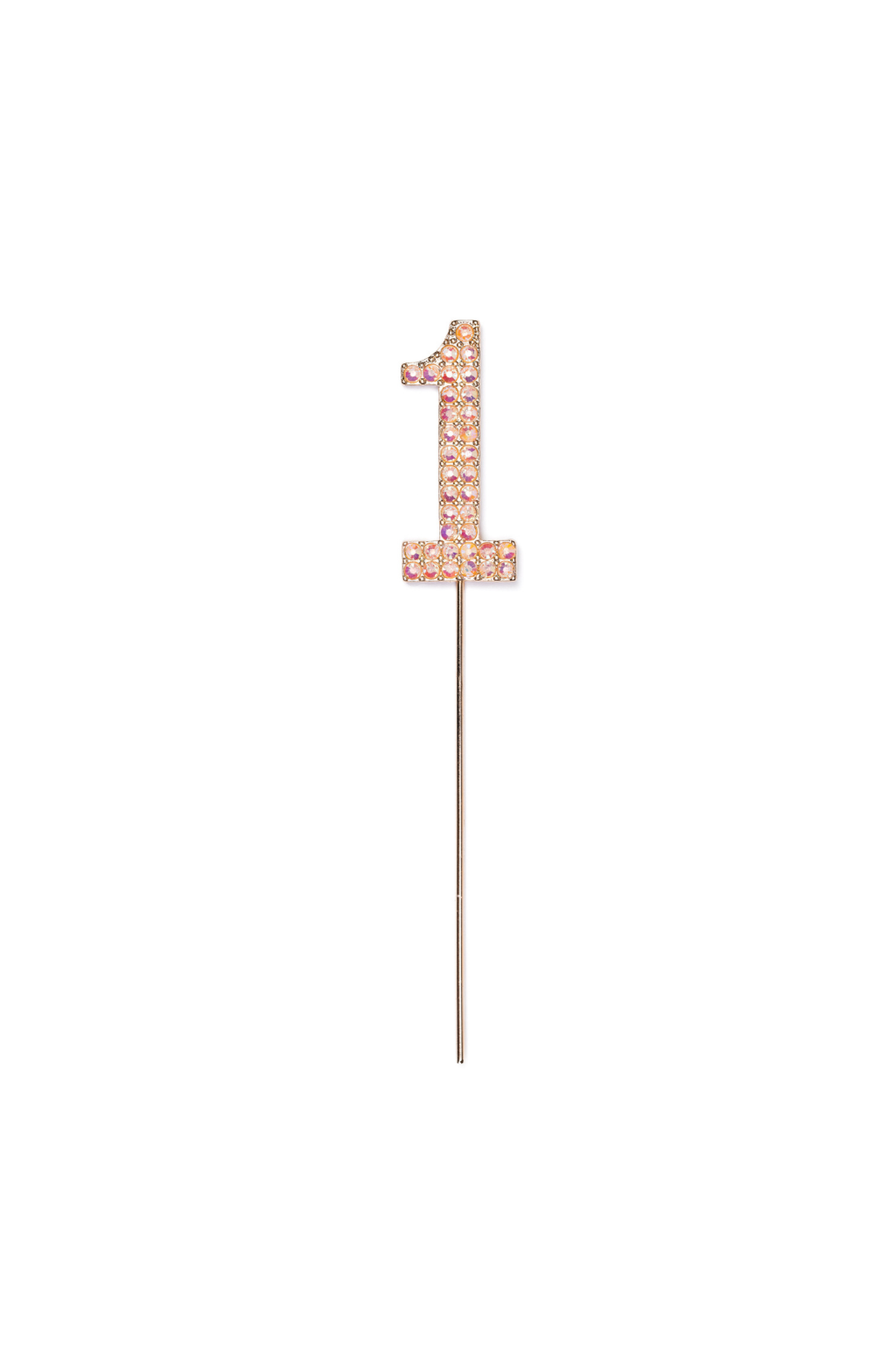 Décoration strass numéro 0 rose (1 pc)