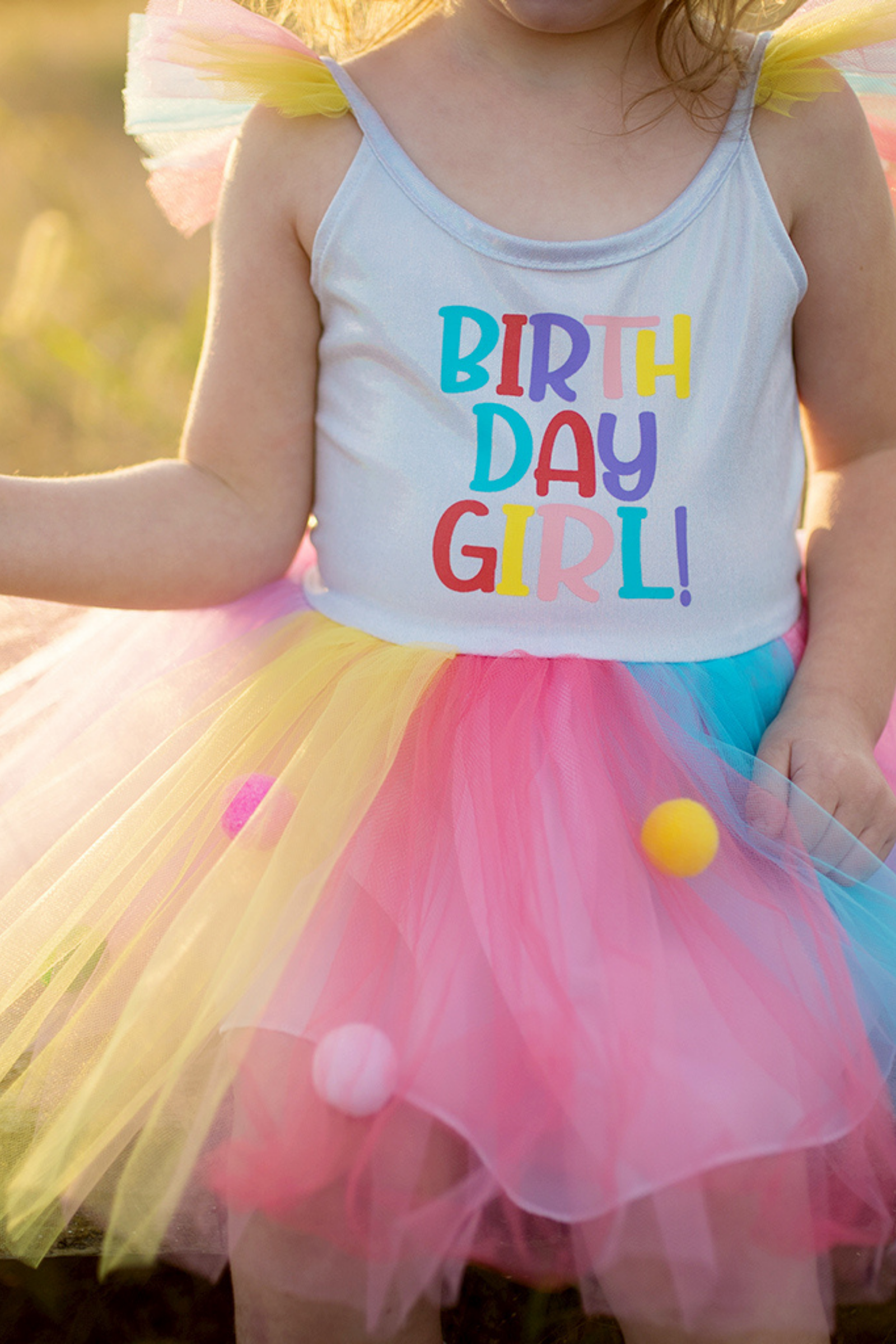 Birthday Girl Dress with Headband, Multicolour