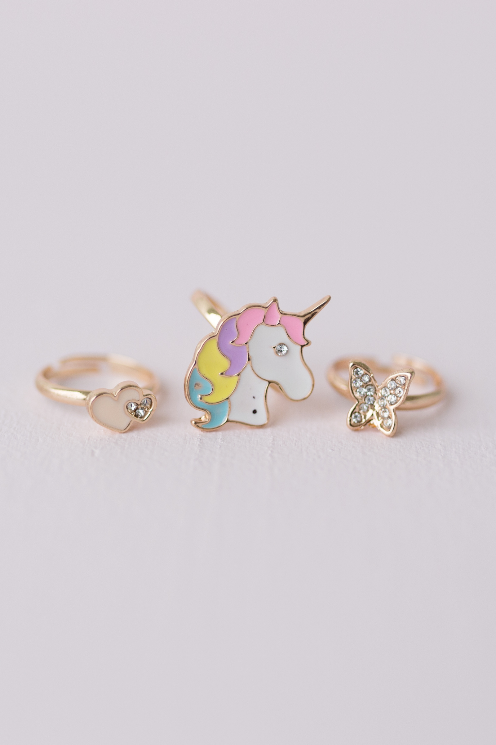 Boutique Butterfly/Unicorn Ring Set (3 pcs)