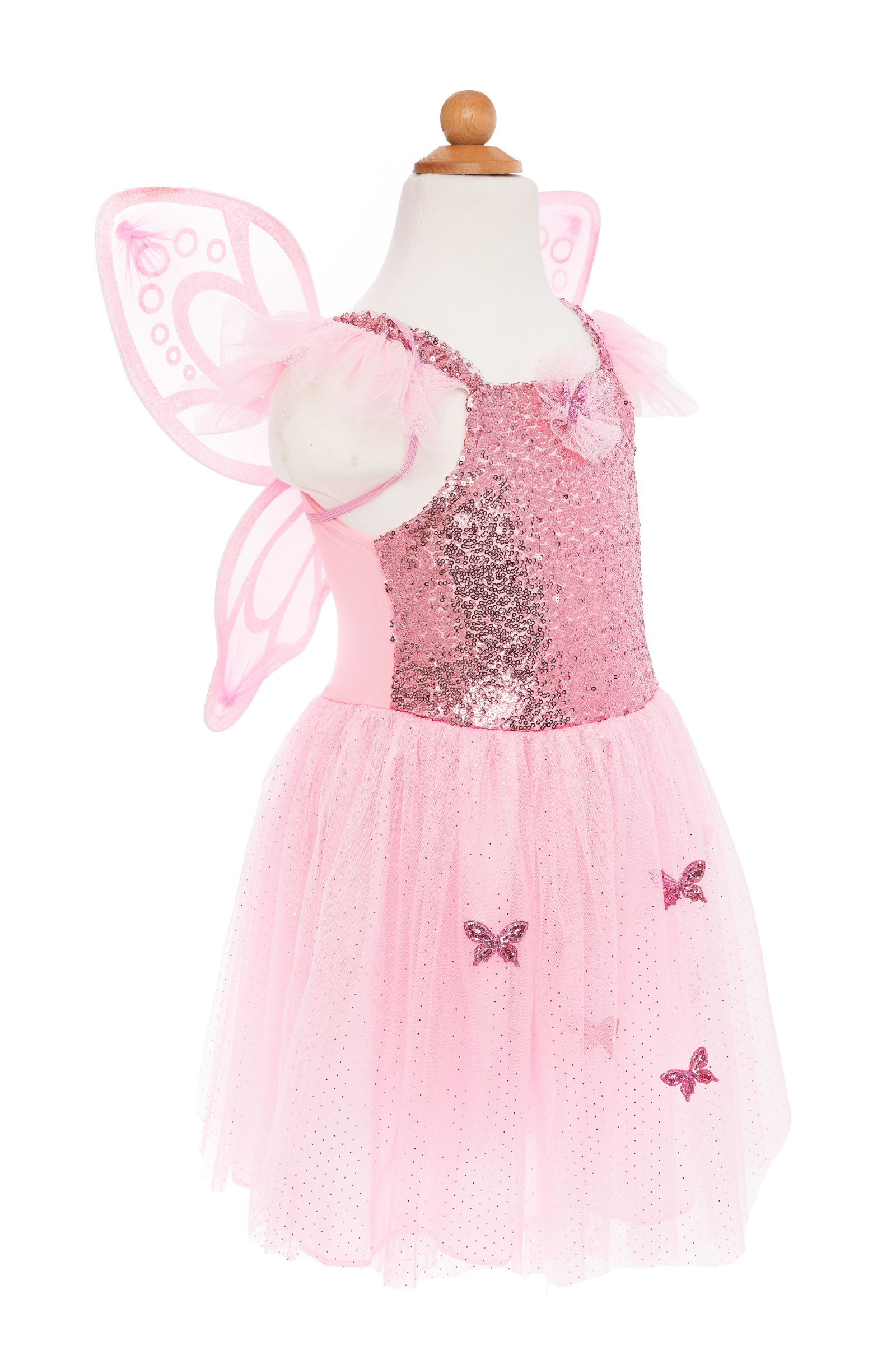 Robe de papillon rose avec ailes