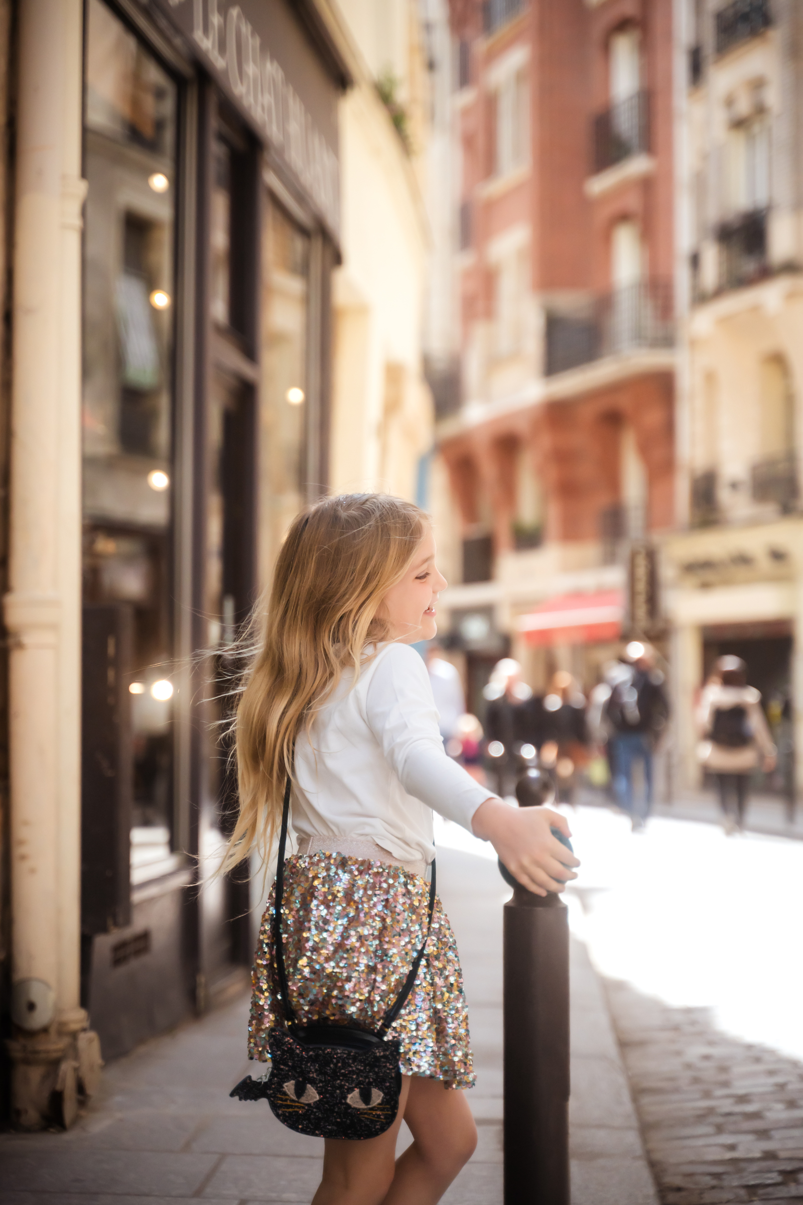 Cat's Meow Black Chunky Glitter Kitty Purse