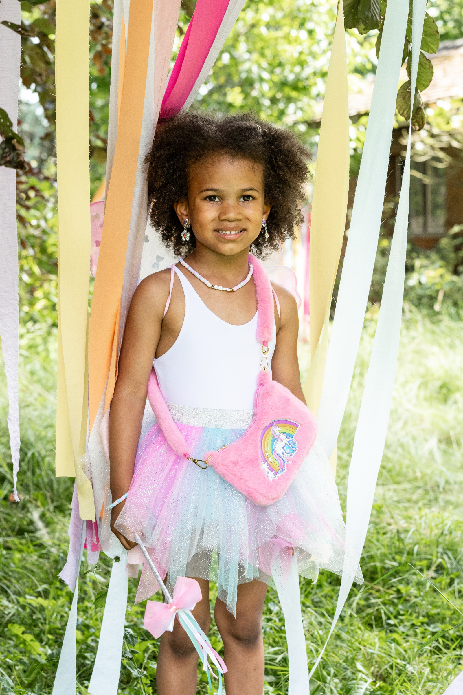 Rainbow Cuddle Crossbody Purse, Pink