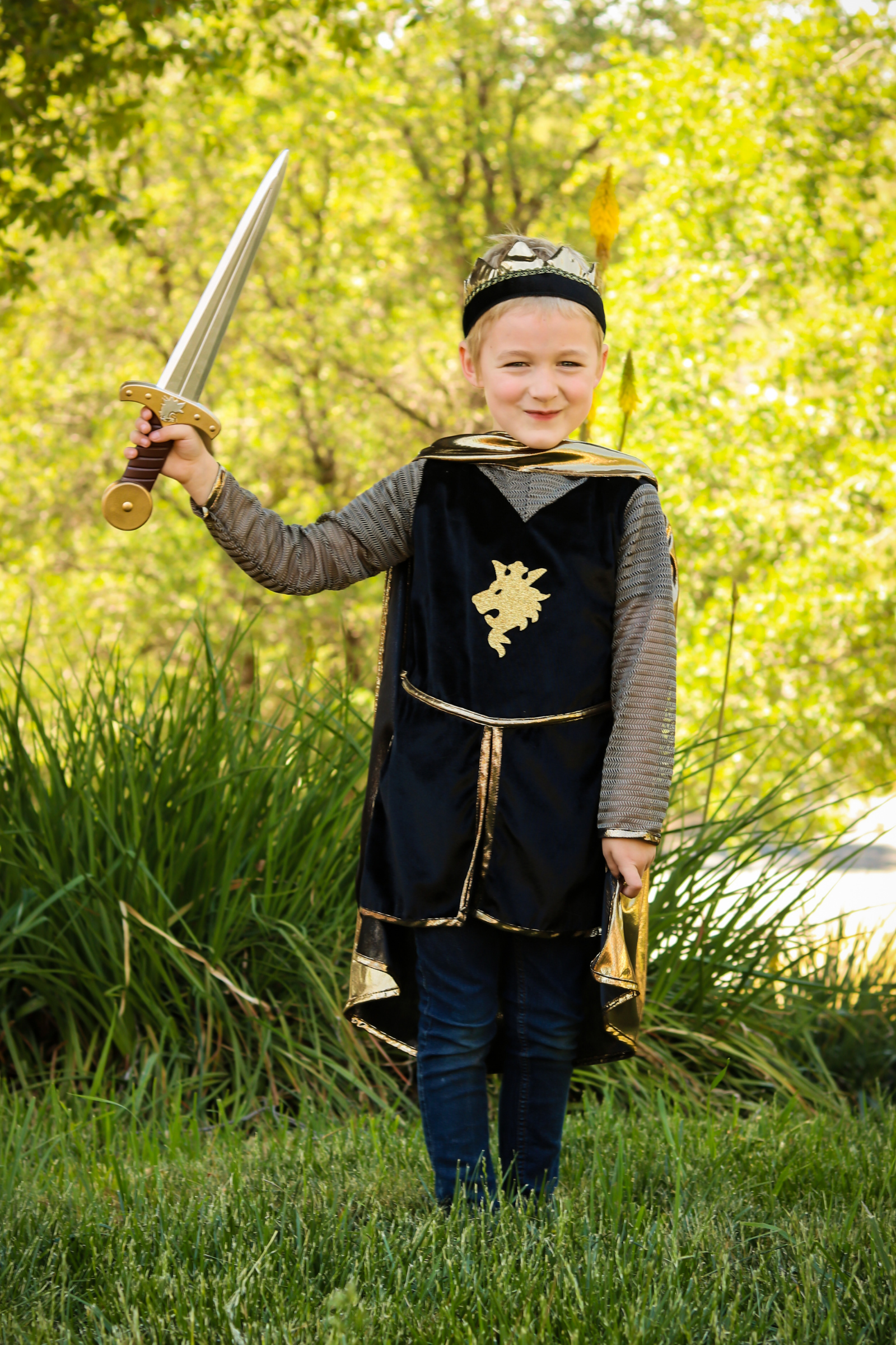 Gold Knight Cape Tunic with Crown
