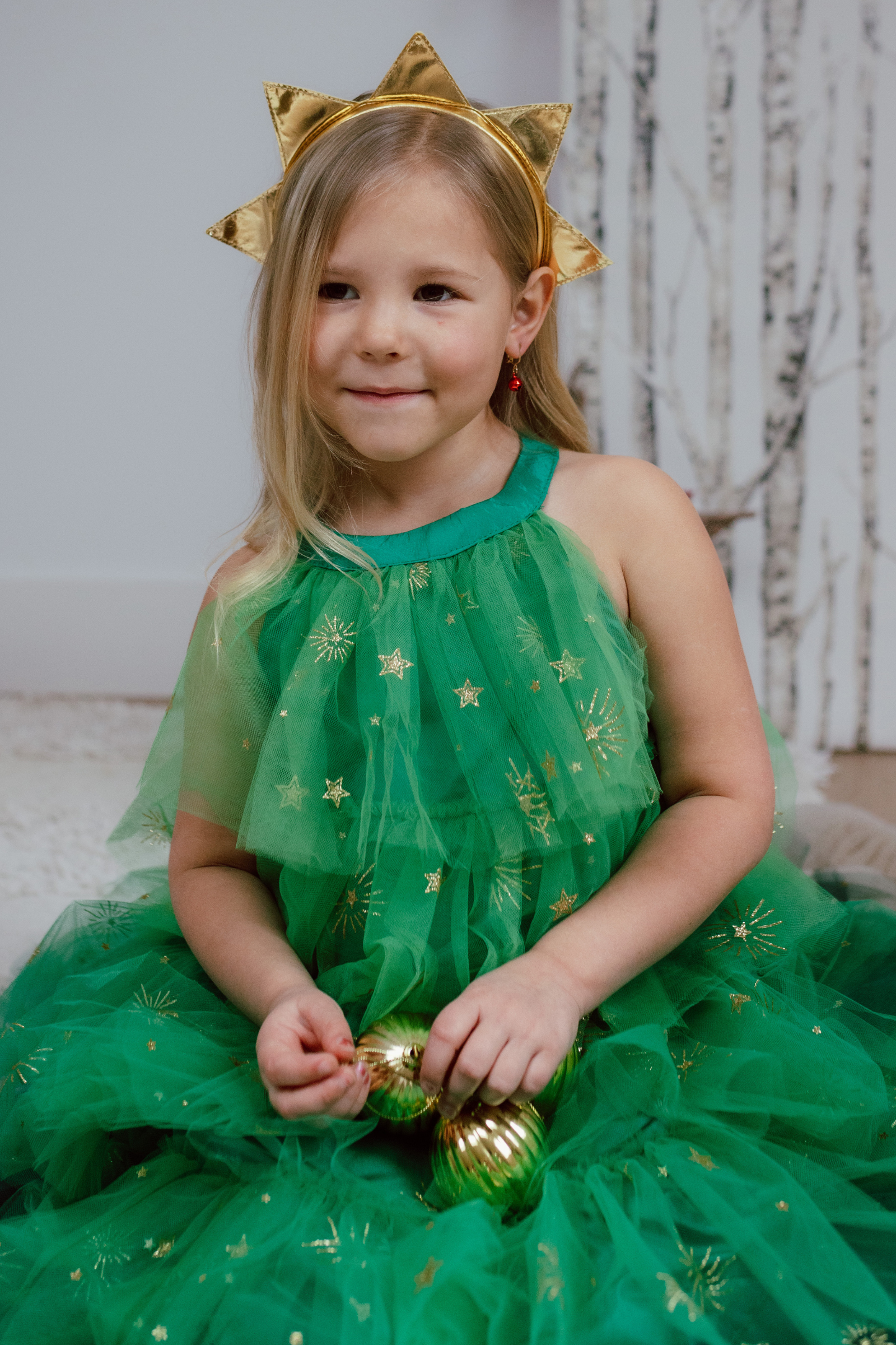 Christmas Tree Dress with Headband