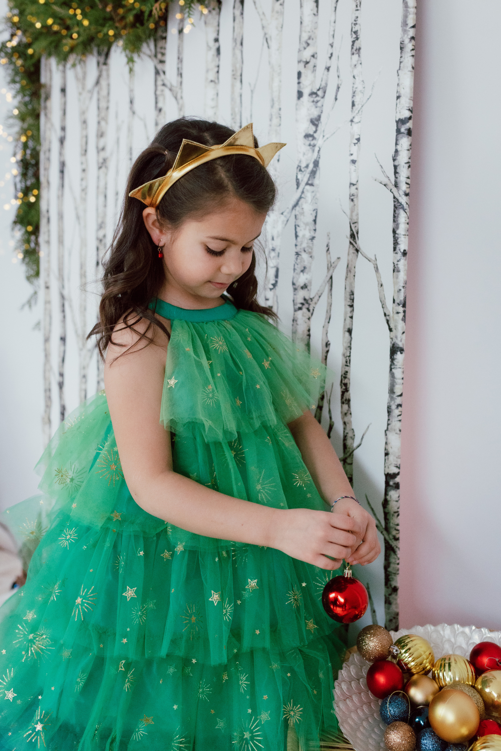Christmas Tree Dress with Headband