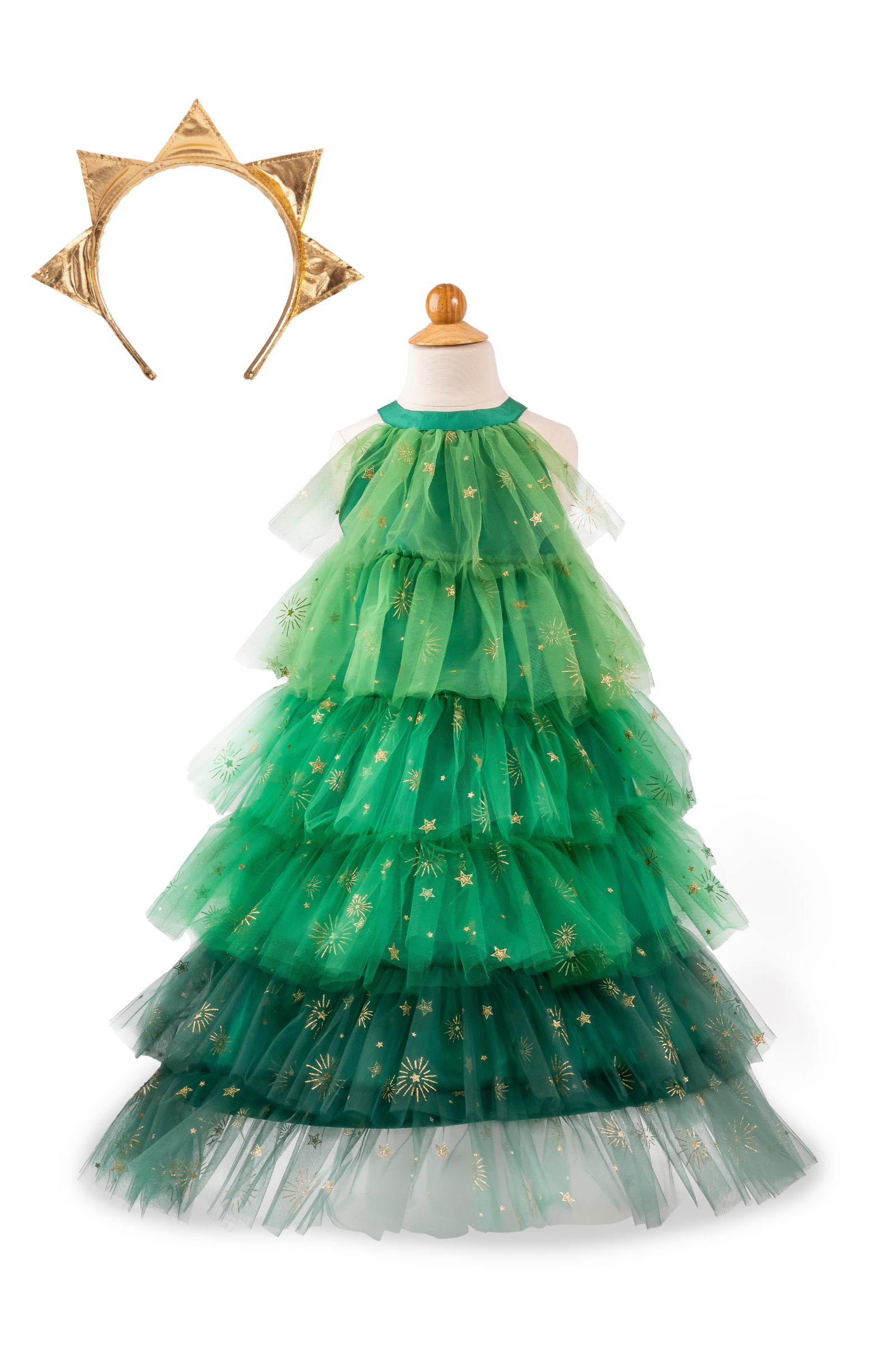 Christmas Tree Dress with Headband