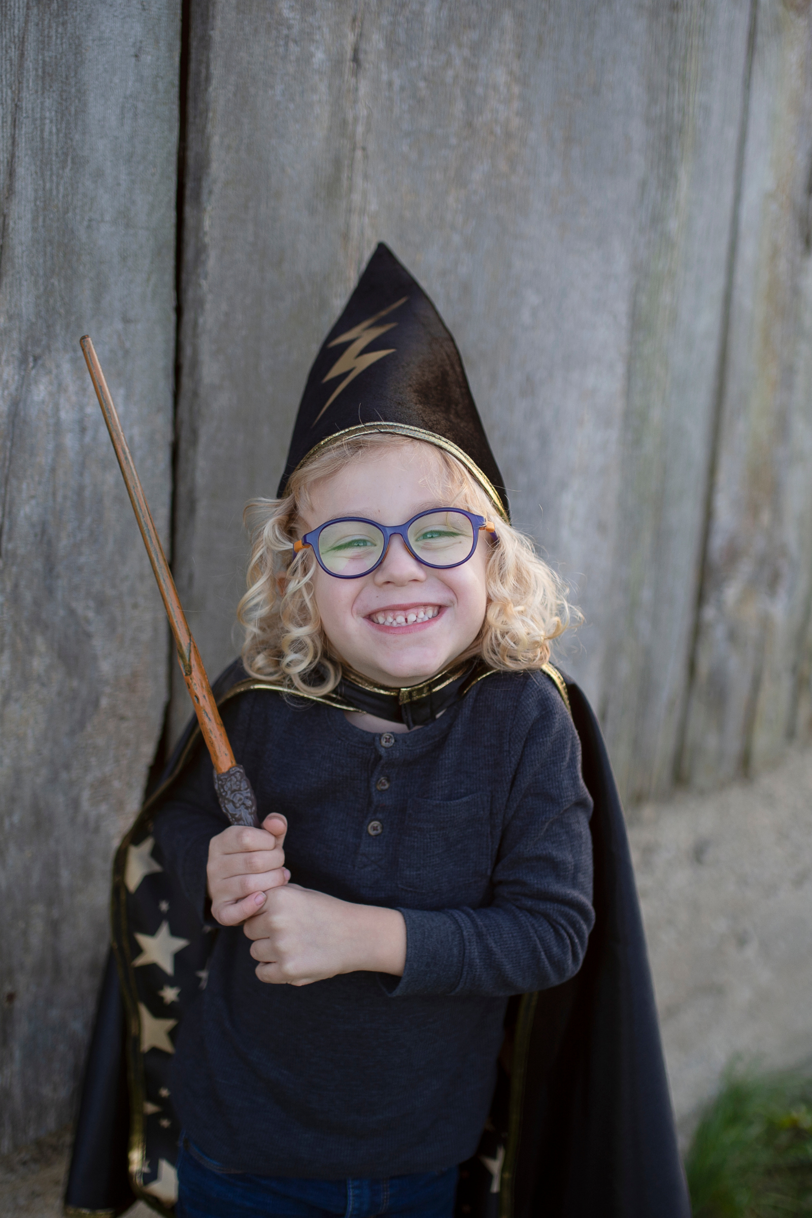 Reversible Wizard Cape with Hat, Black