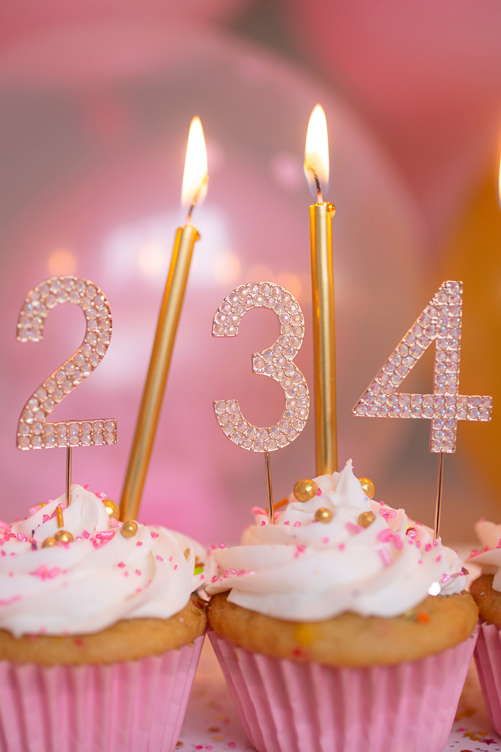 Rhinestone Number 0-9, Pink (1 pc)