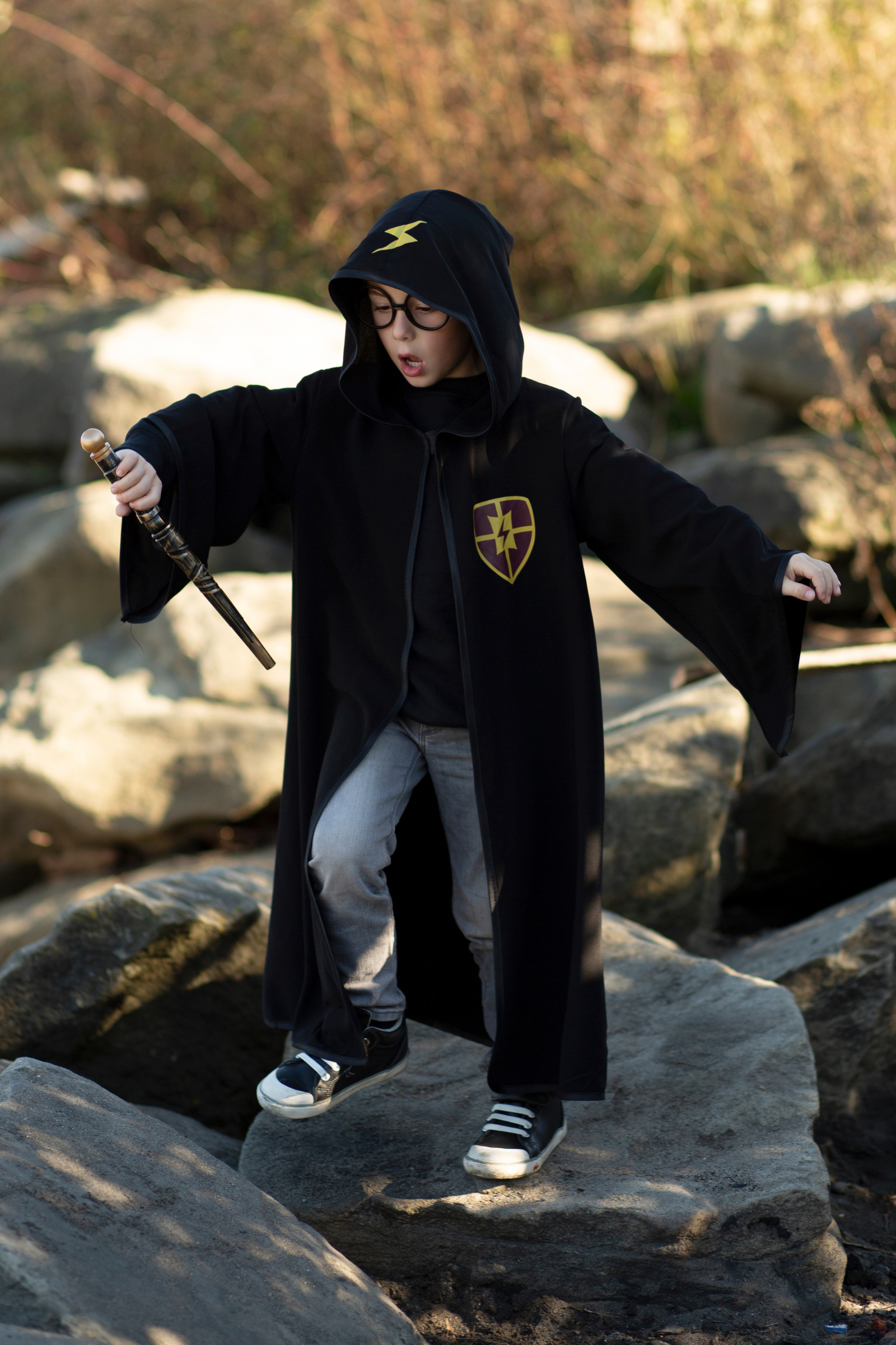 Wizard Cloak with Glasses, Black