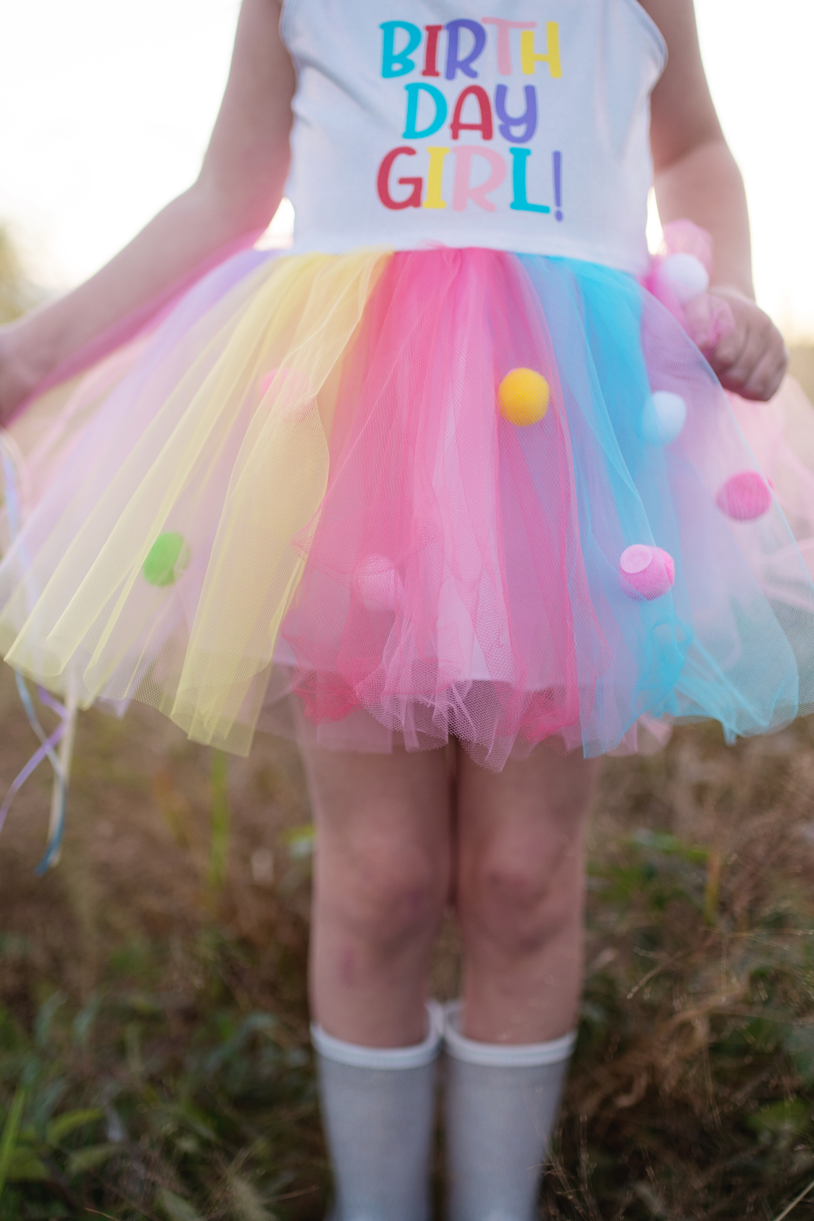 Birthday Girl Dress with Headband, Multicolour