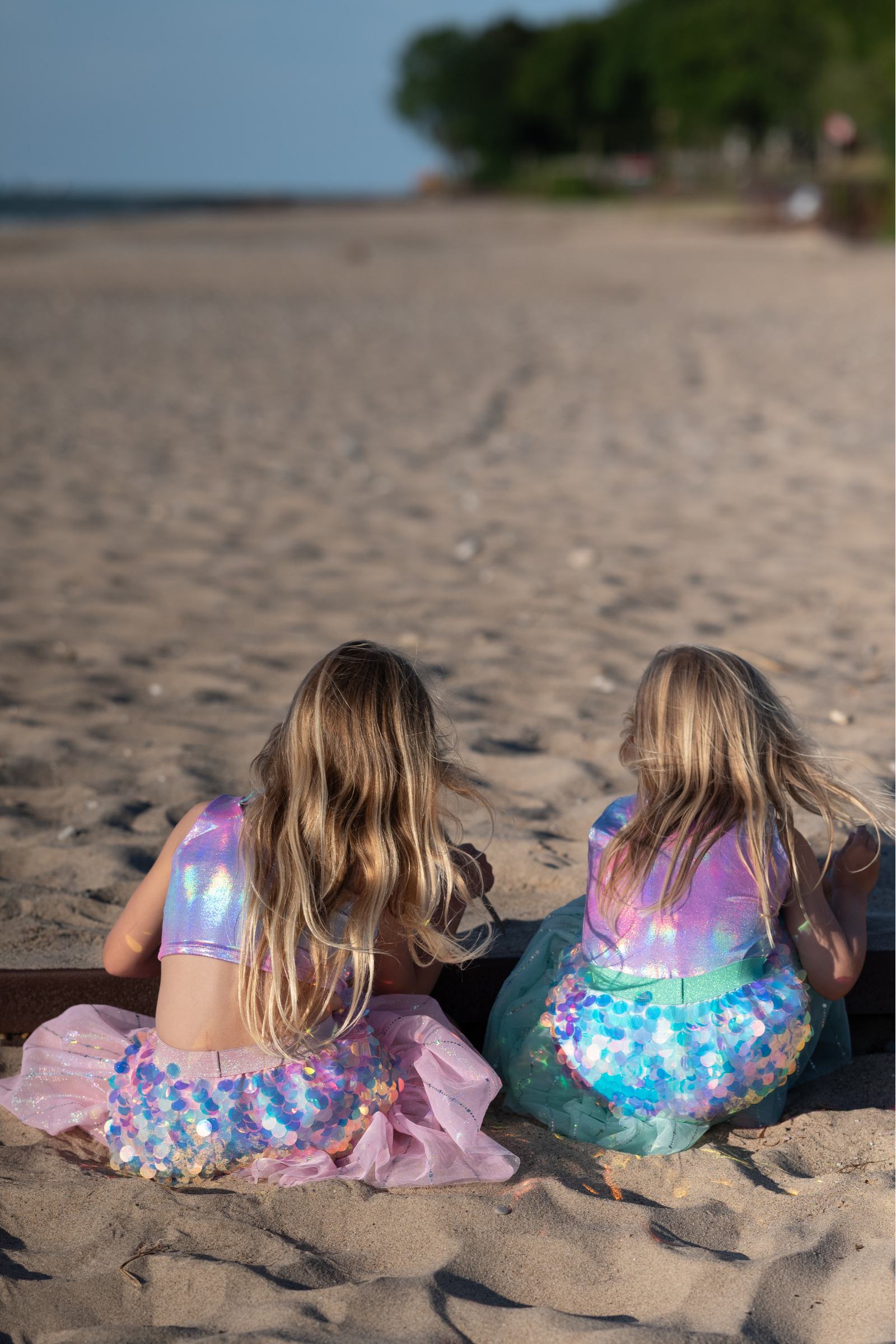 Bling Bling Mermaid Skirt with Hairclip, Mint