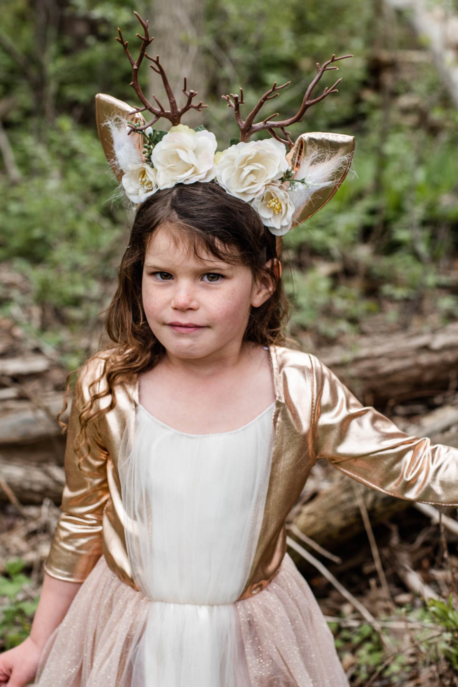 Woodland Deer Dress with Headband