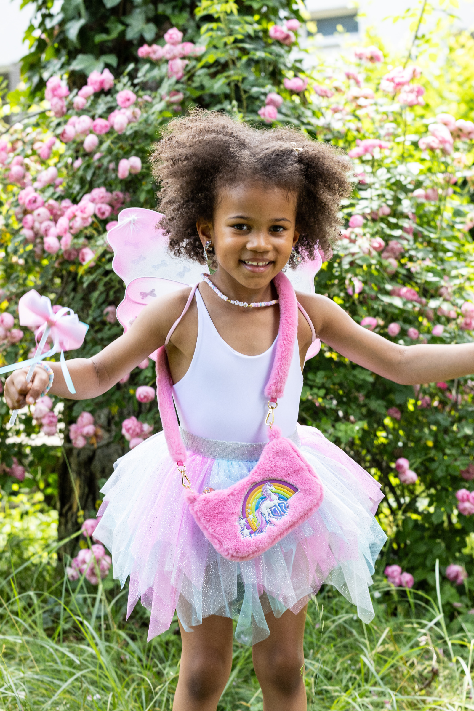 Rainbow Cuddle Crossbody Purse, Pink