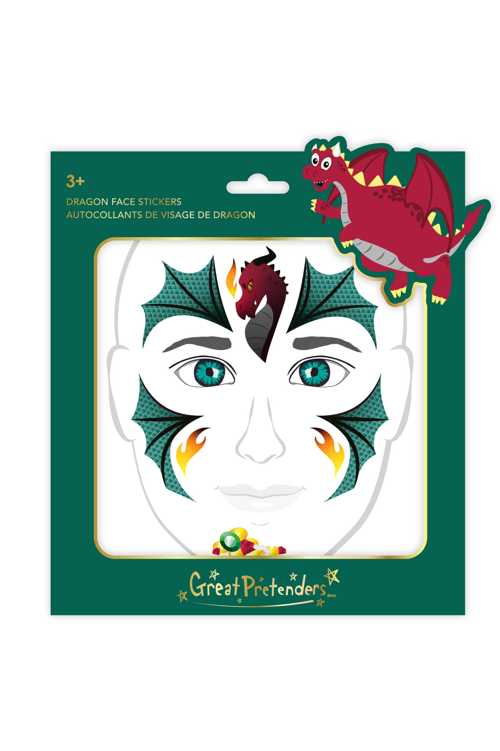 Dragon Face Sticker Sheet (8 pcs)