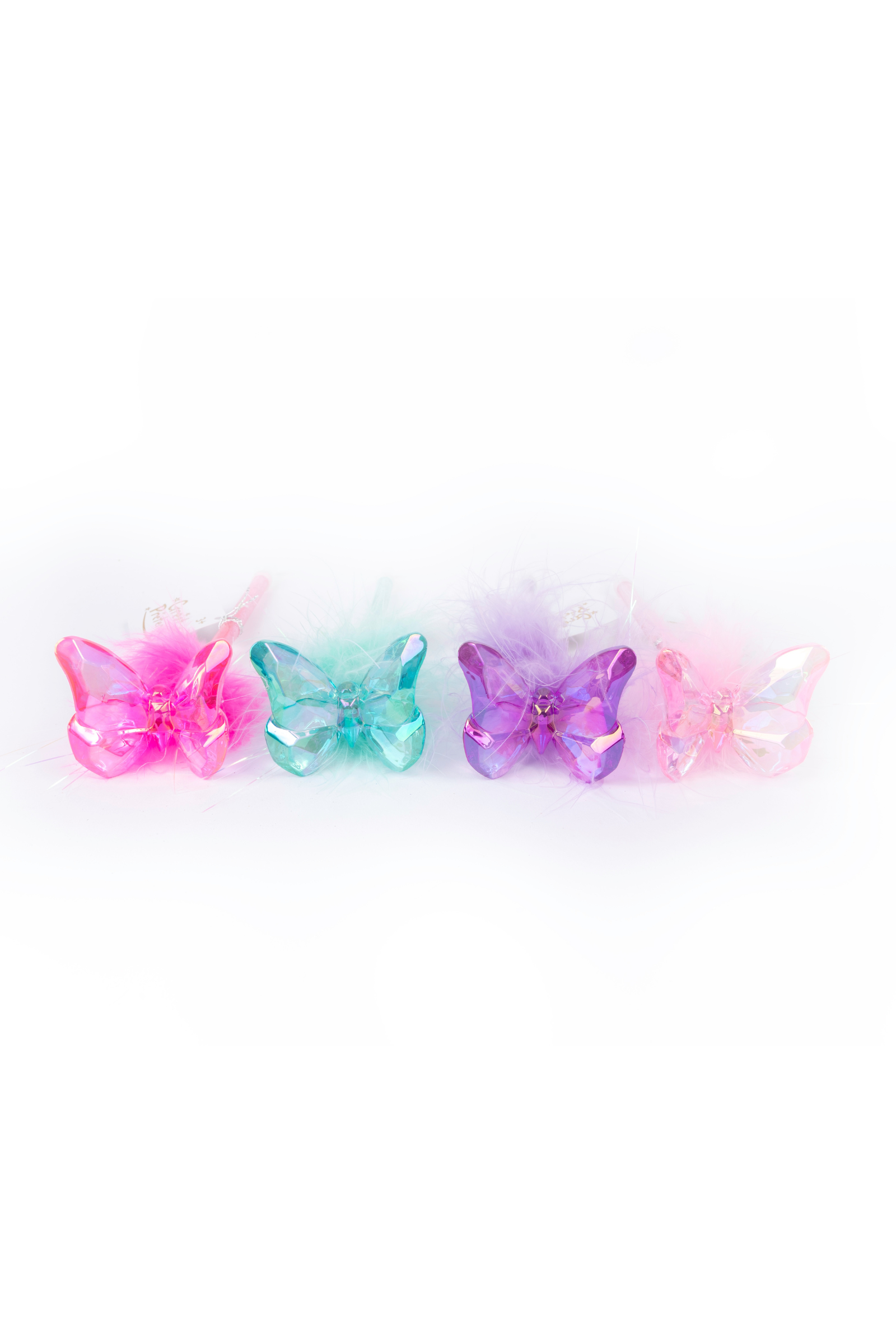 Butterfly Gem Fluffy Pens, 4 styles assorted