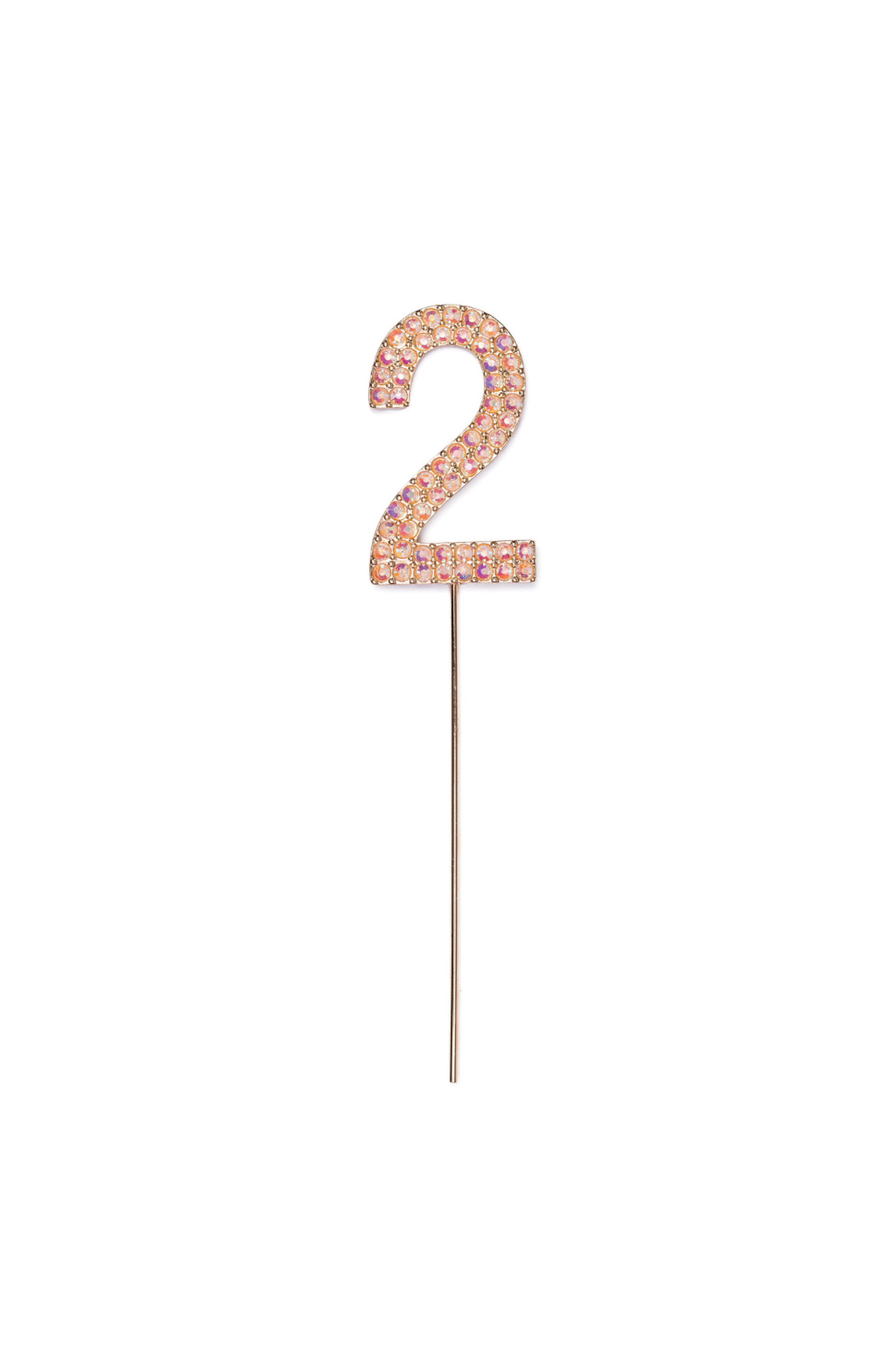 Décoration strass numéro 0 rose (1 pc)