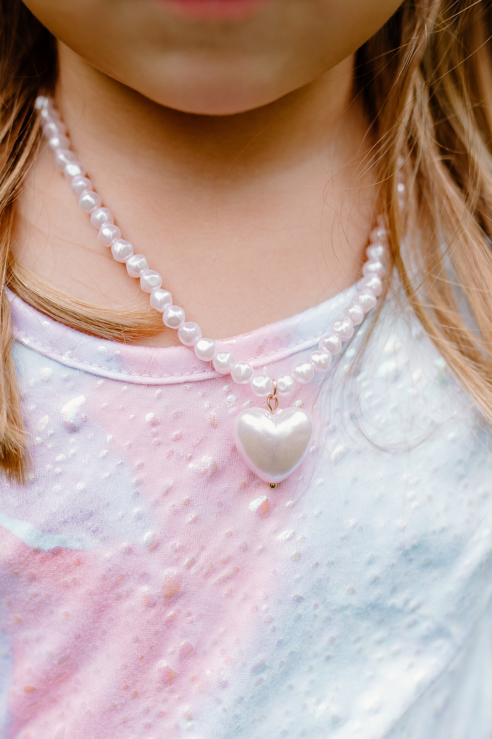 Pink Pearl Heart Kette