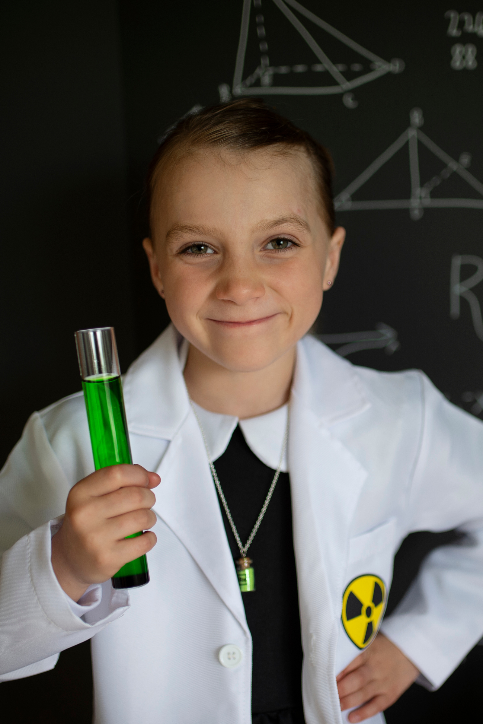 Marie the Scientist Dress with Lab Coat & Necklace