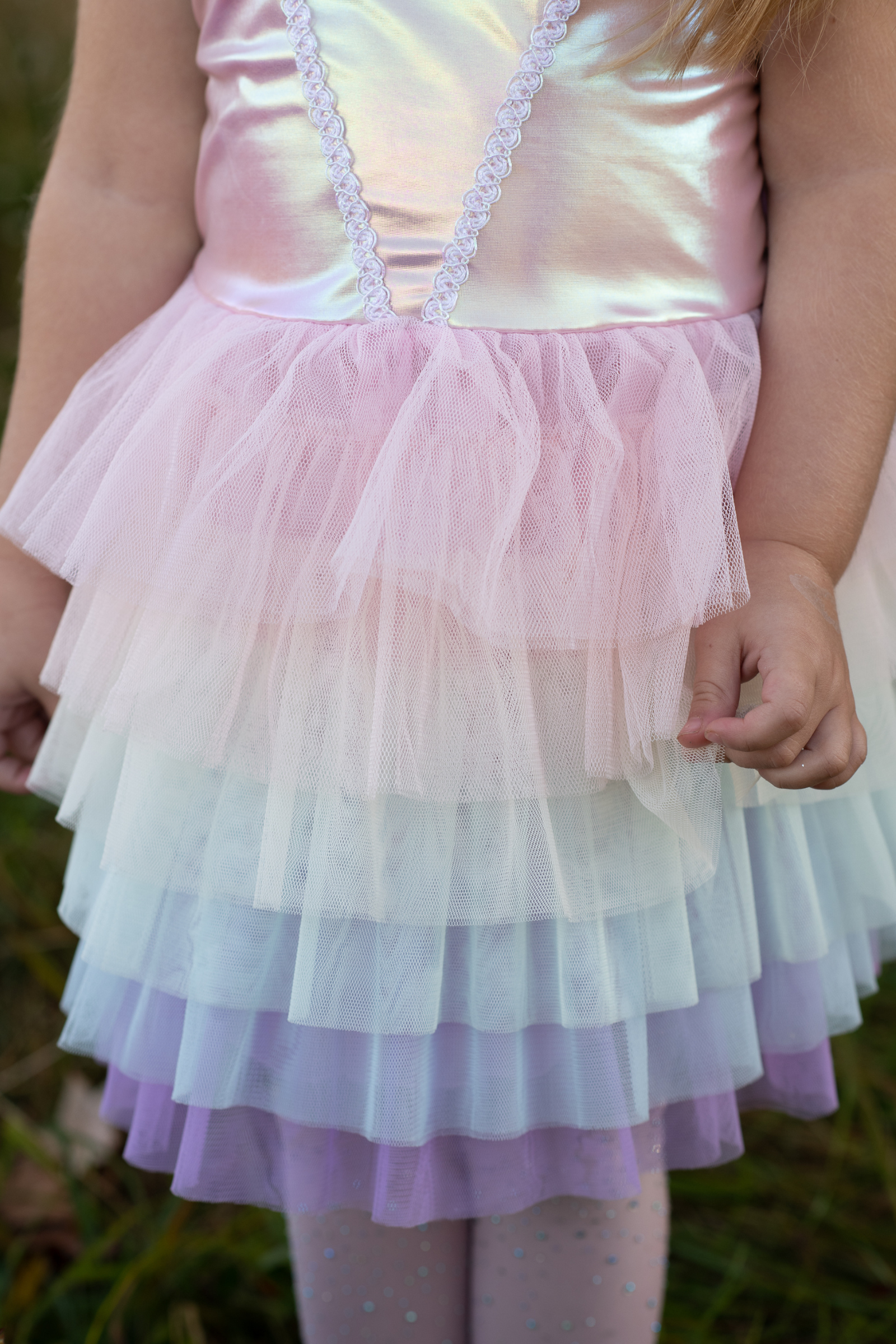 Rainbow Ruffle Tutu Dress, Pink/Multicolour