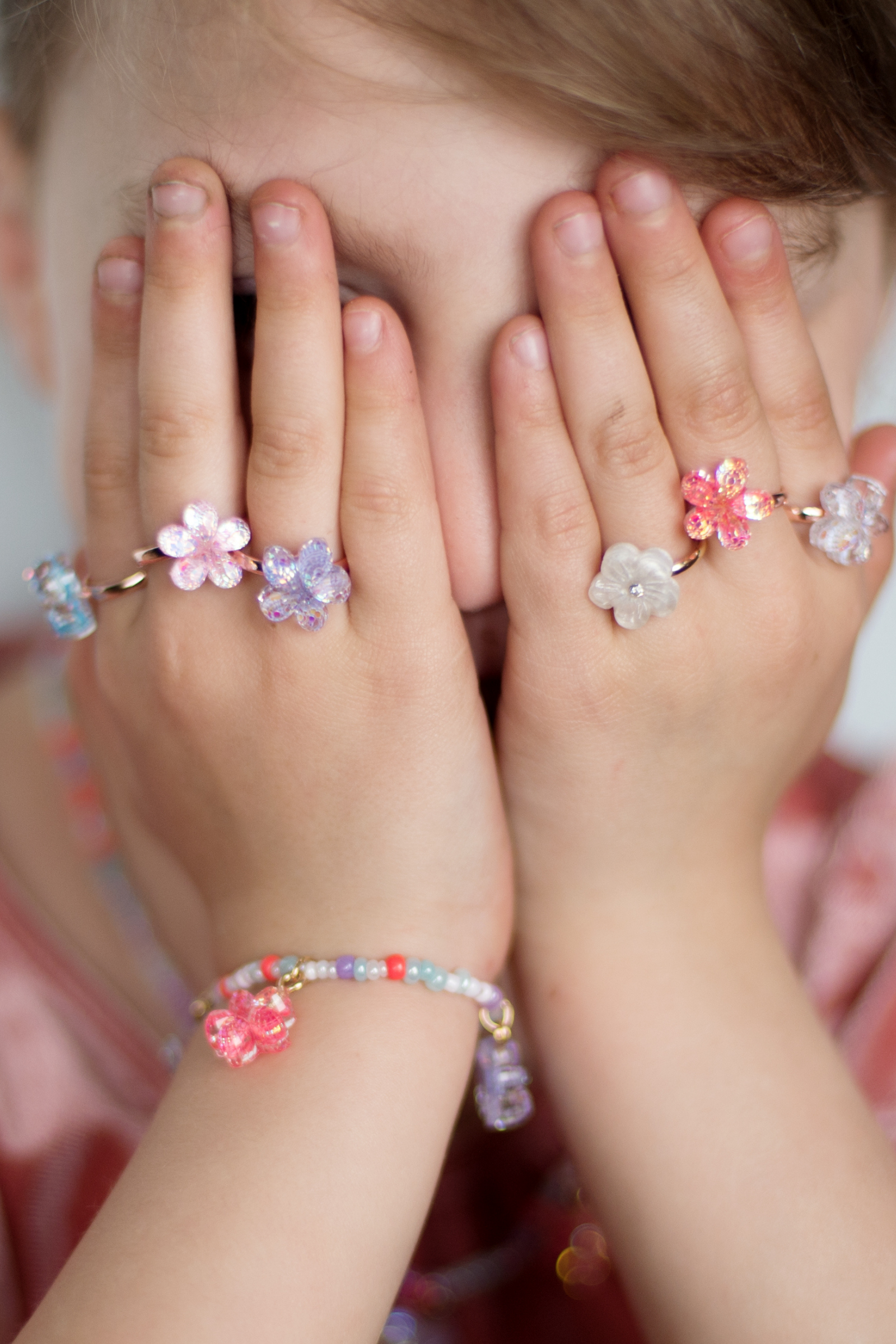 Boutique Shimmer Flower Ring Set (5 pcs)
