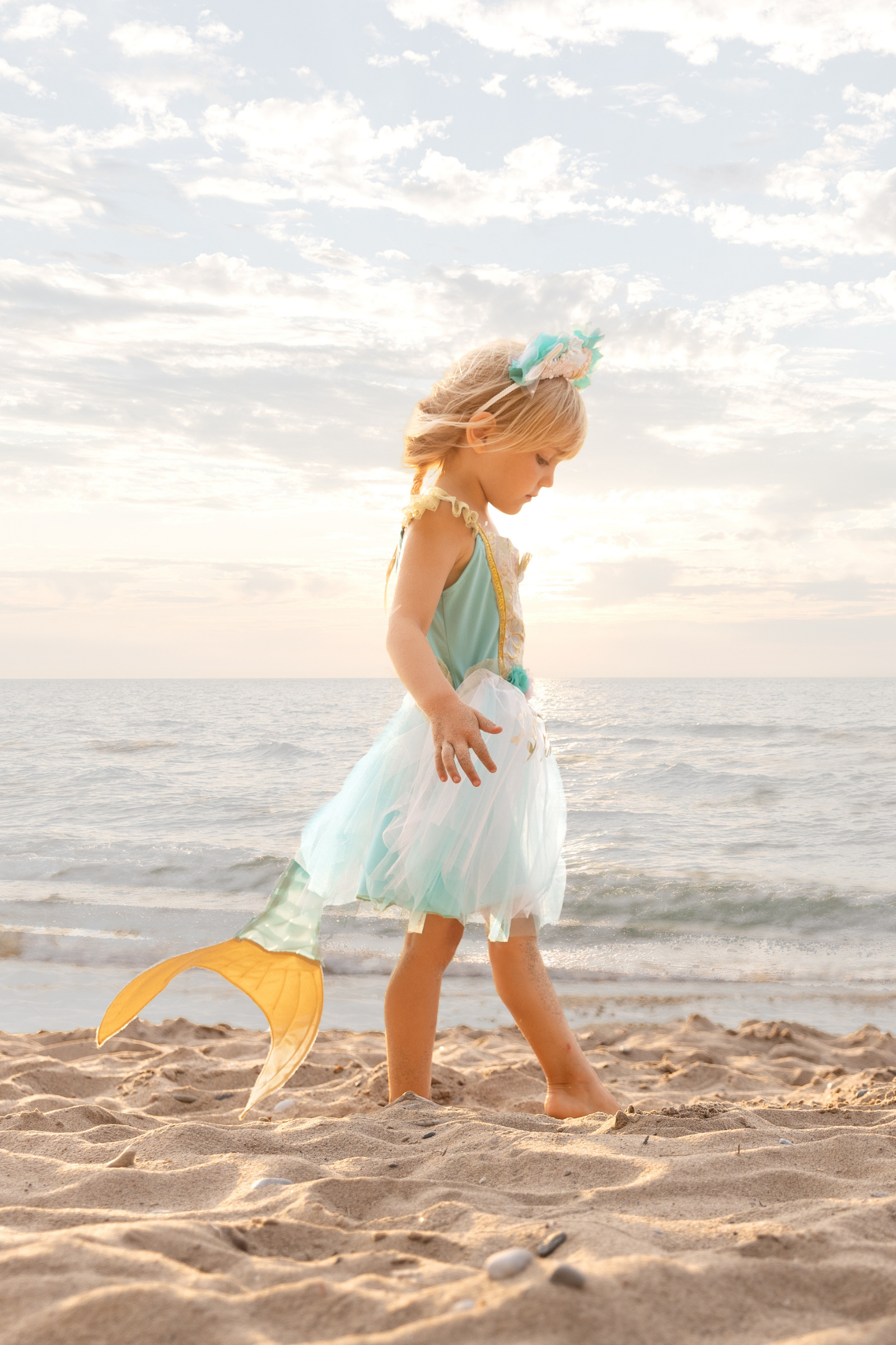 Mermalicious Dress with Tail, Pastel/Aqua