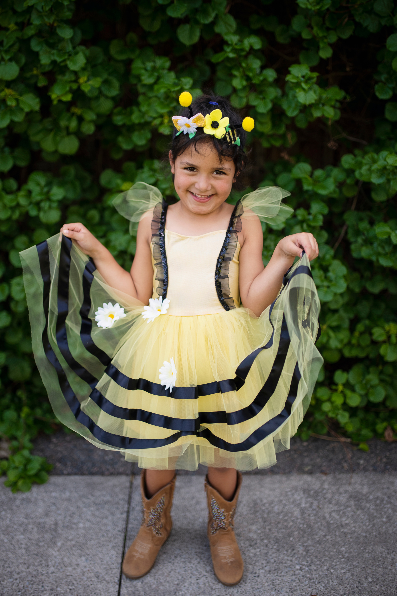 Bumble Bee Dress with Headband