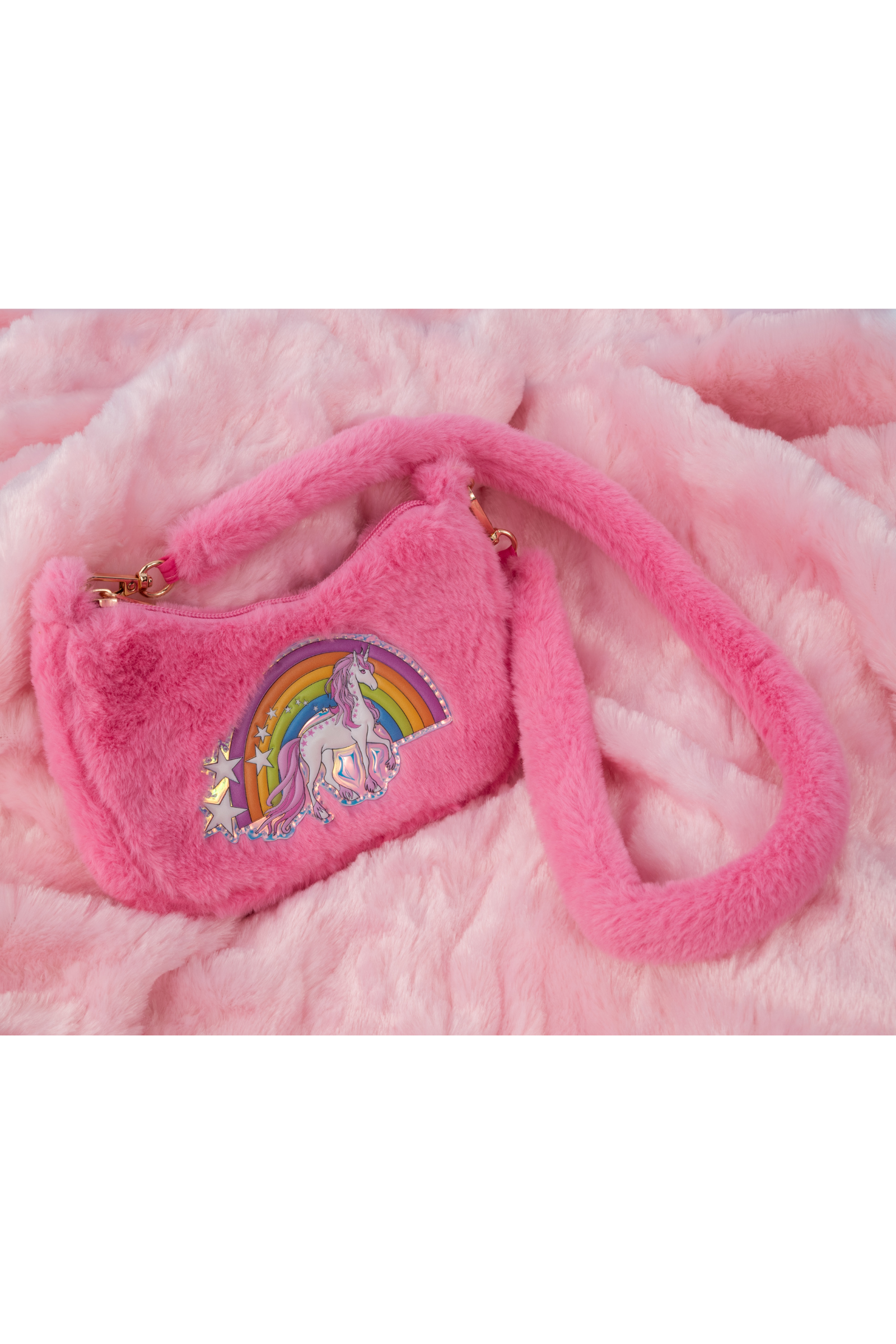 Rainbow Cuddle Crossbody Purse, Pink