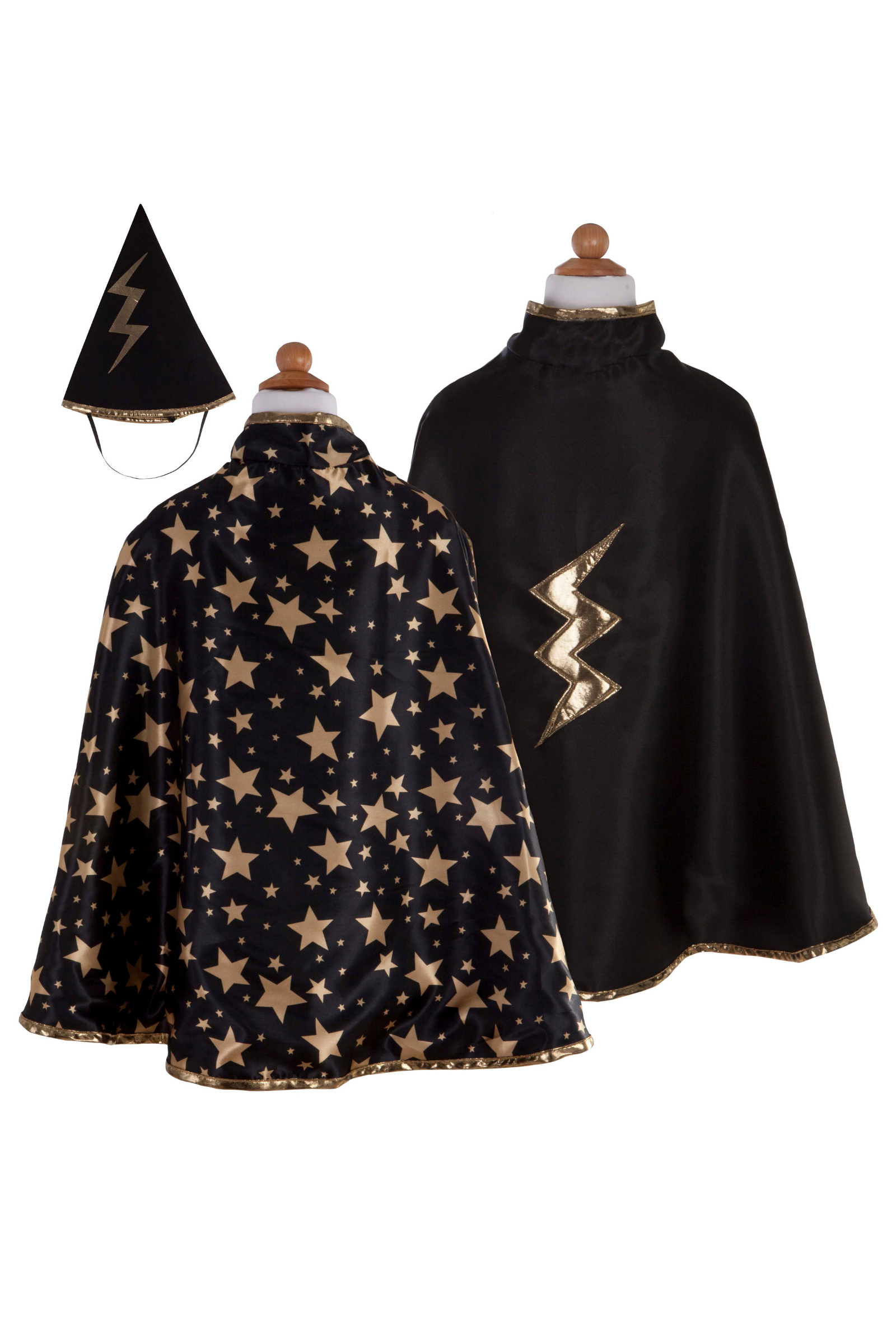 Reversible Wizard Cape with Hat, Black