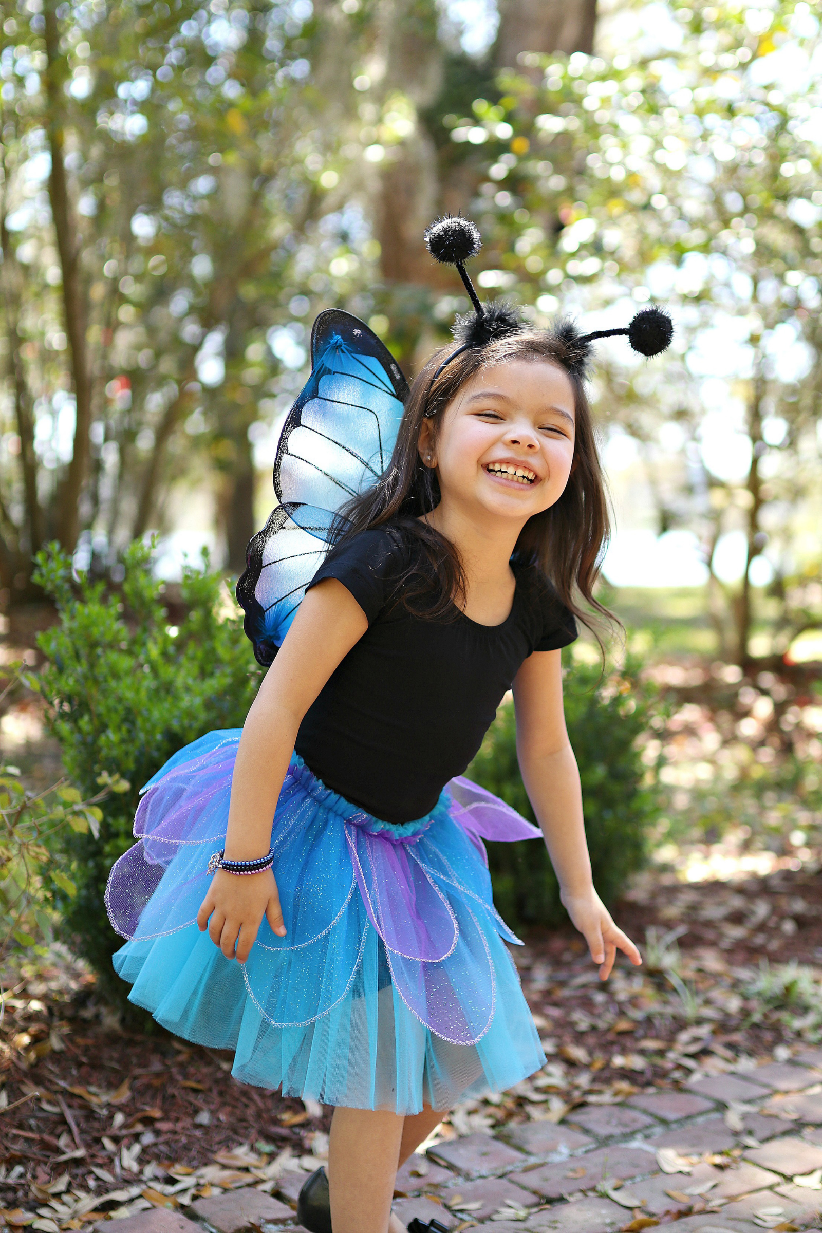 Midnight Butterfly Skirt with Wings & Headband, Blue