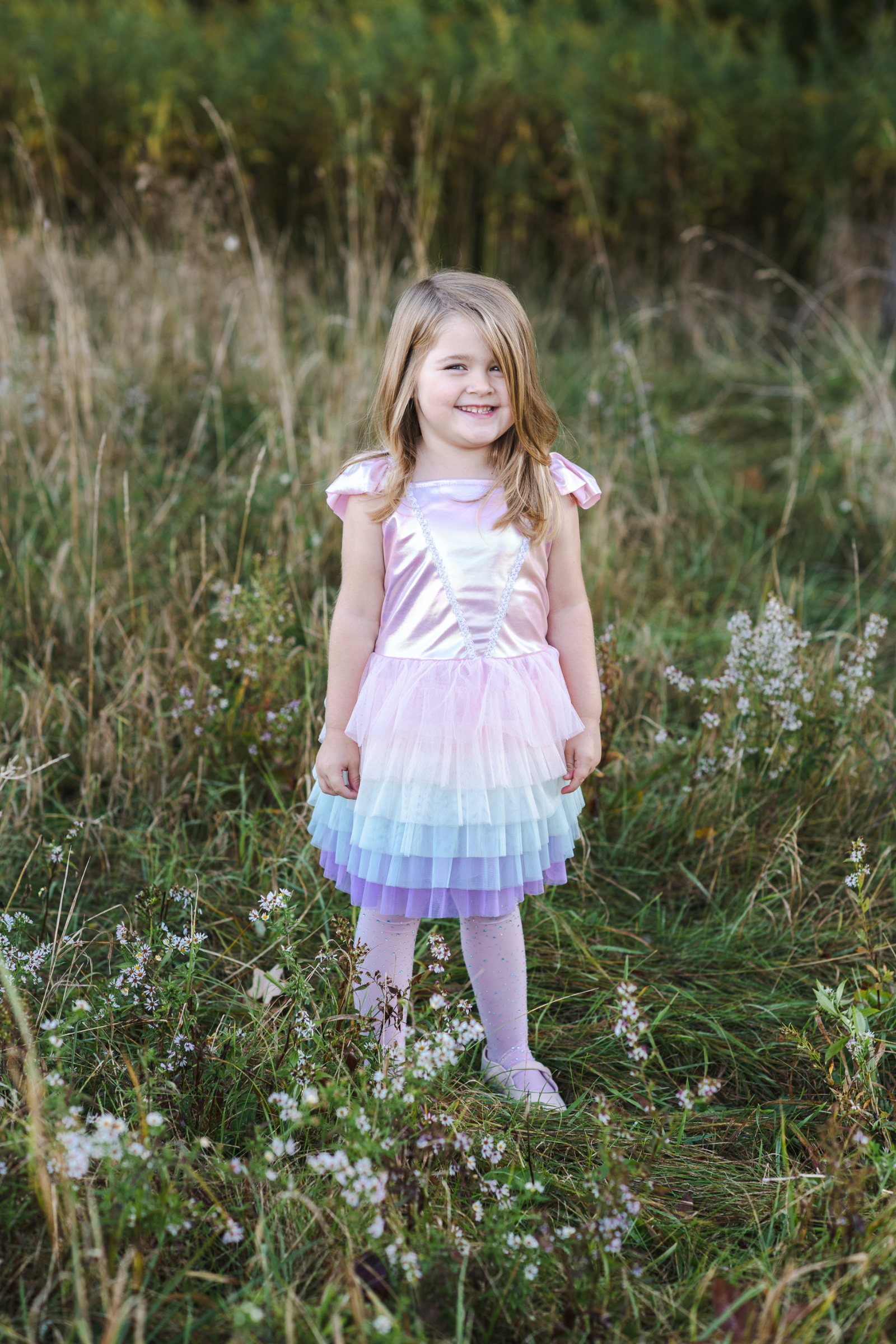 Rainbow Ruffle Tutu Dress, Pink/Multicolour