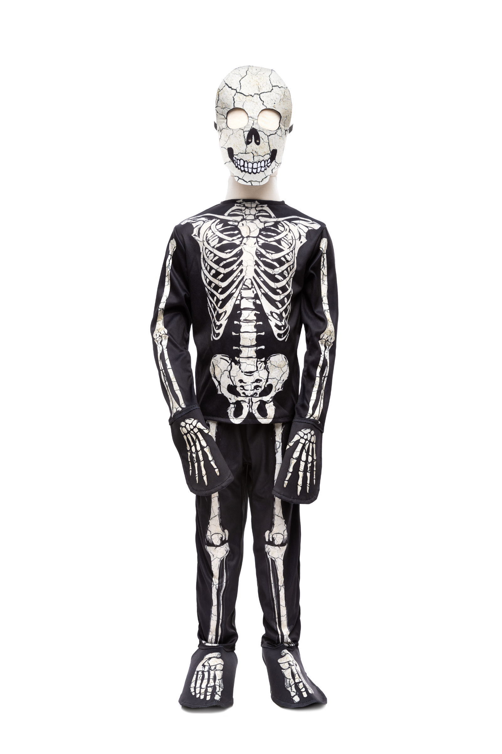 Glow in the Dark Skeleton Shirt with Pant & Mask