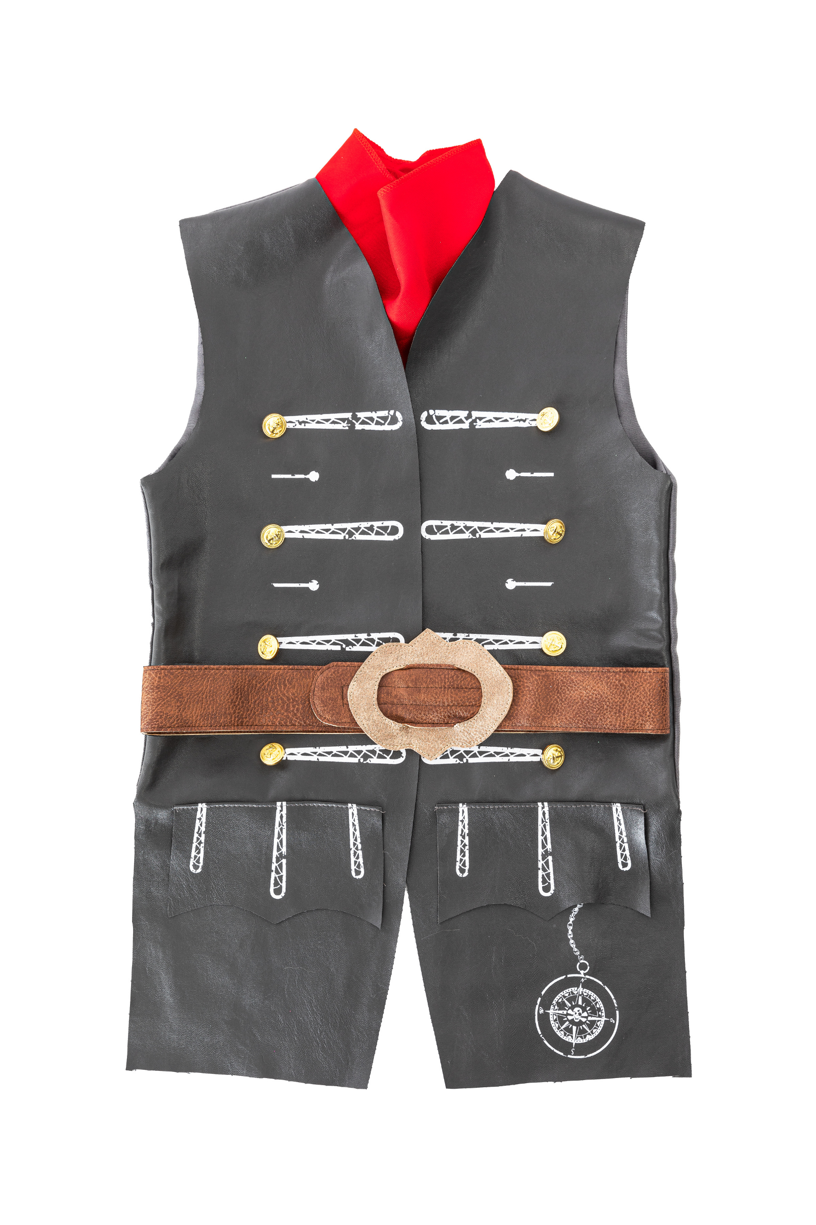Skully Pirate Vest with Belt & Scarf