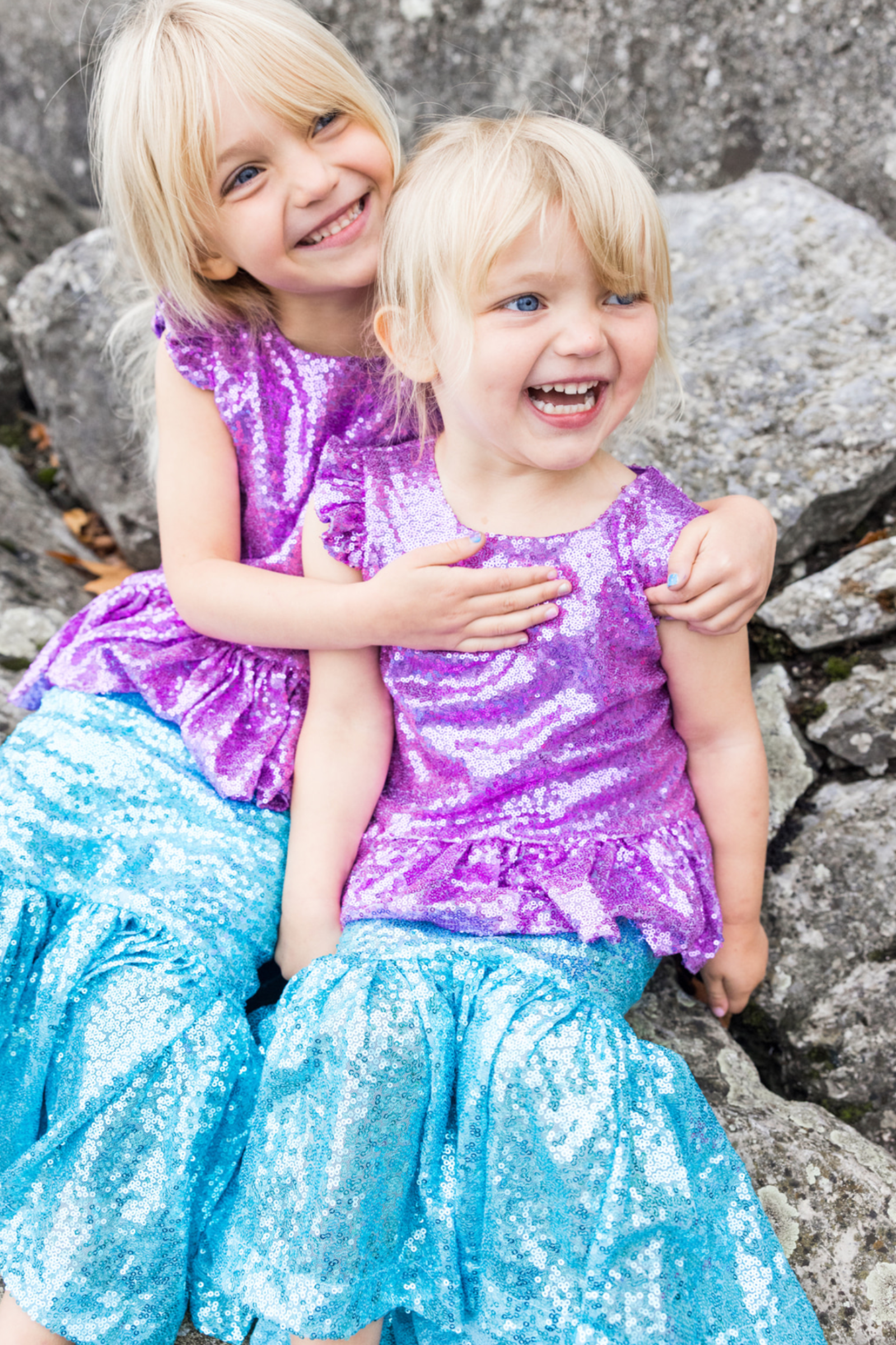 Sequins Sparkle Mermaid Top with Skirt